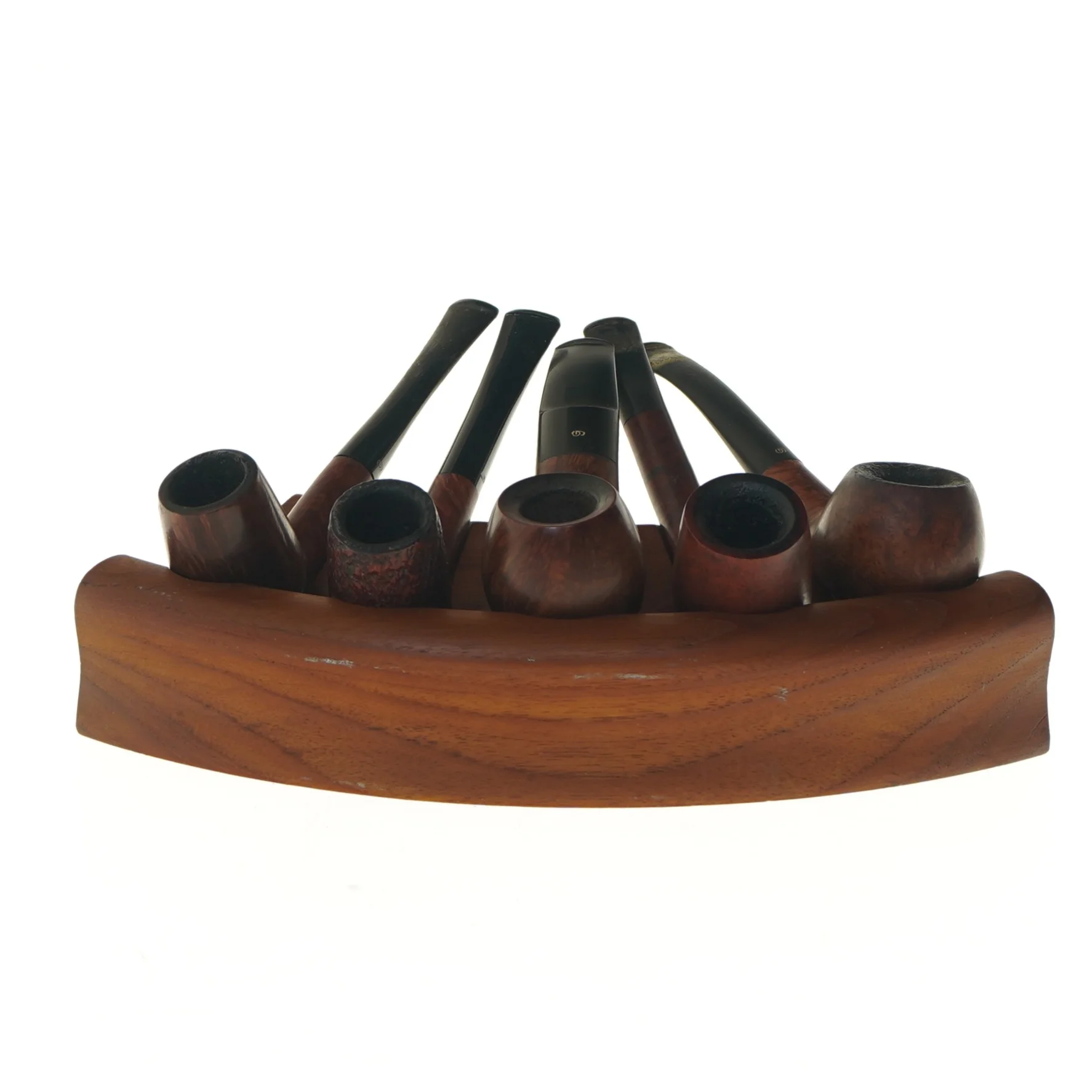 Samling af træpiber med holder (str. 25,5 cm)