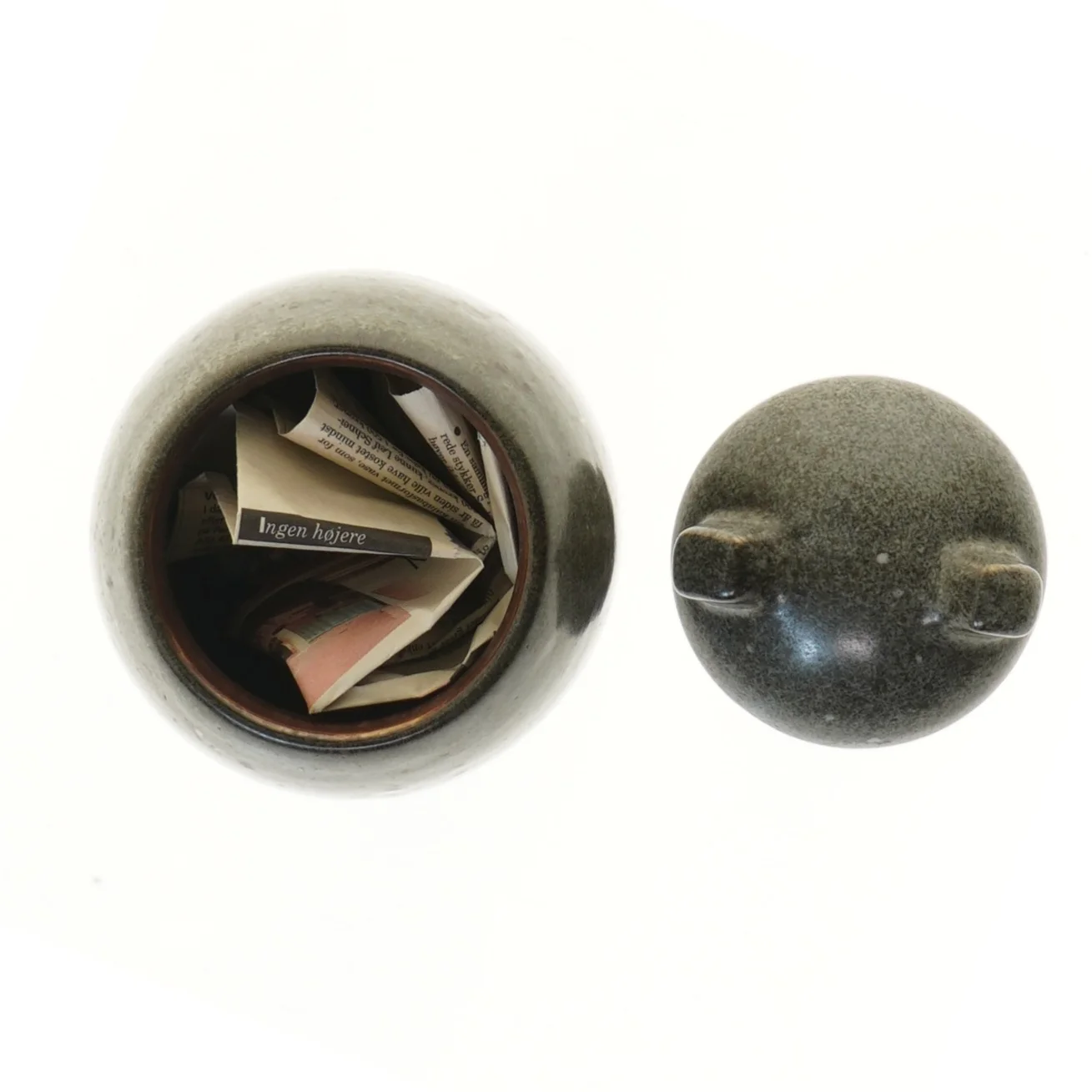 Saxbo Keramik krukke med låg (str. 15,5 cm)