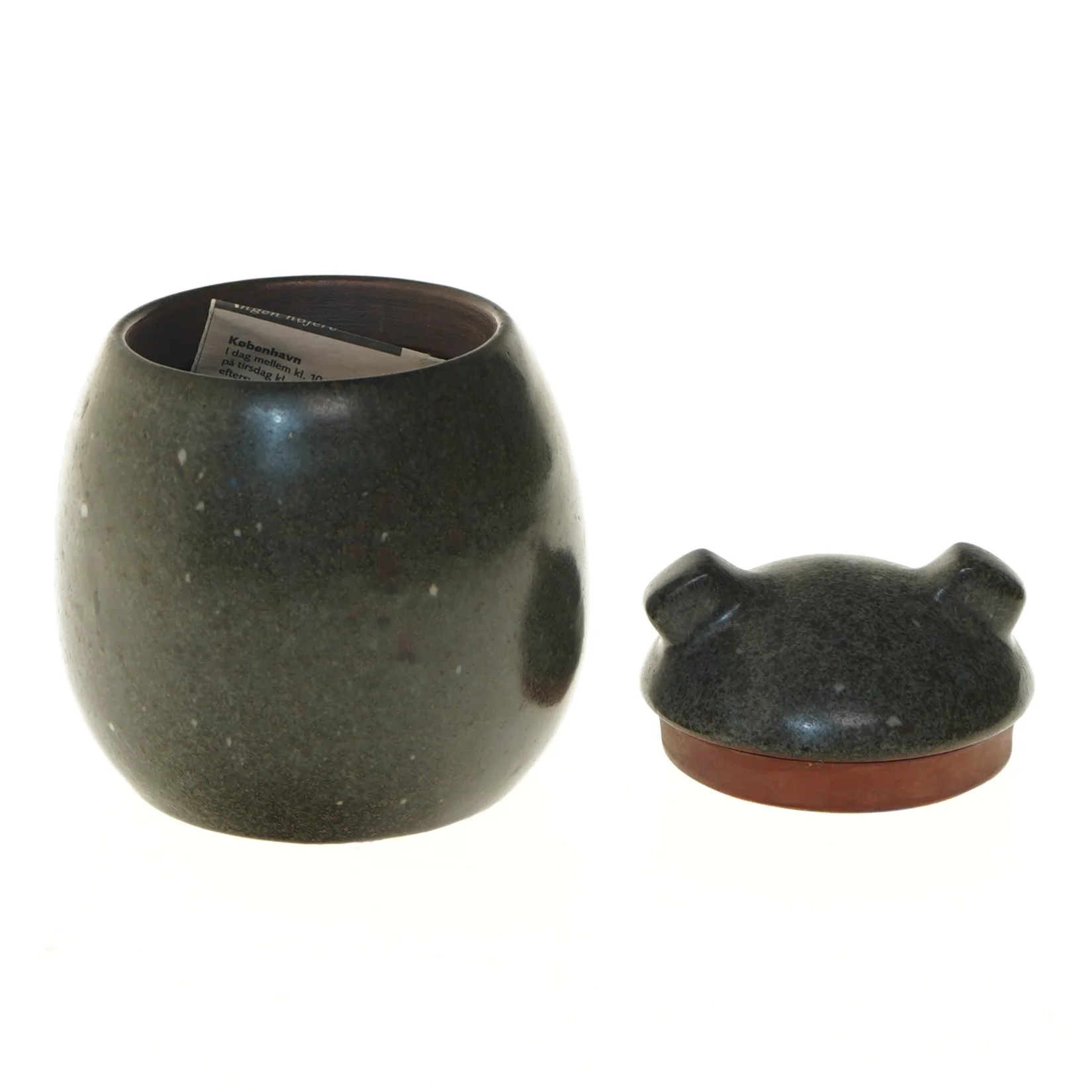 Saxbo Keramik krukke med låg (str. 15,5 cm)