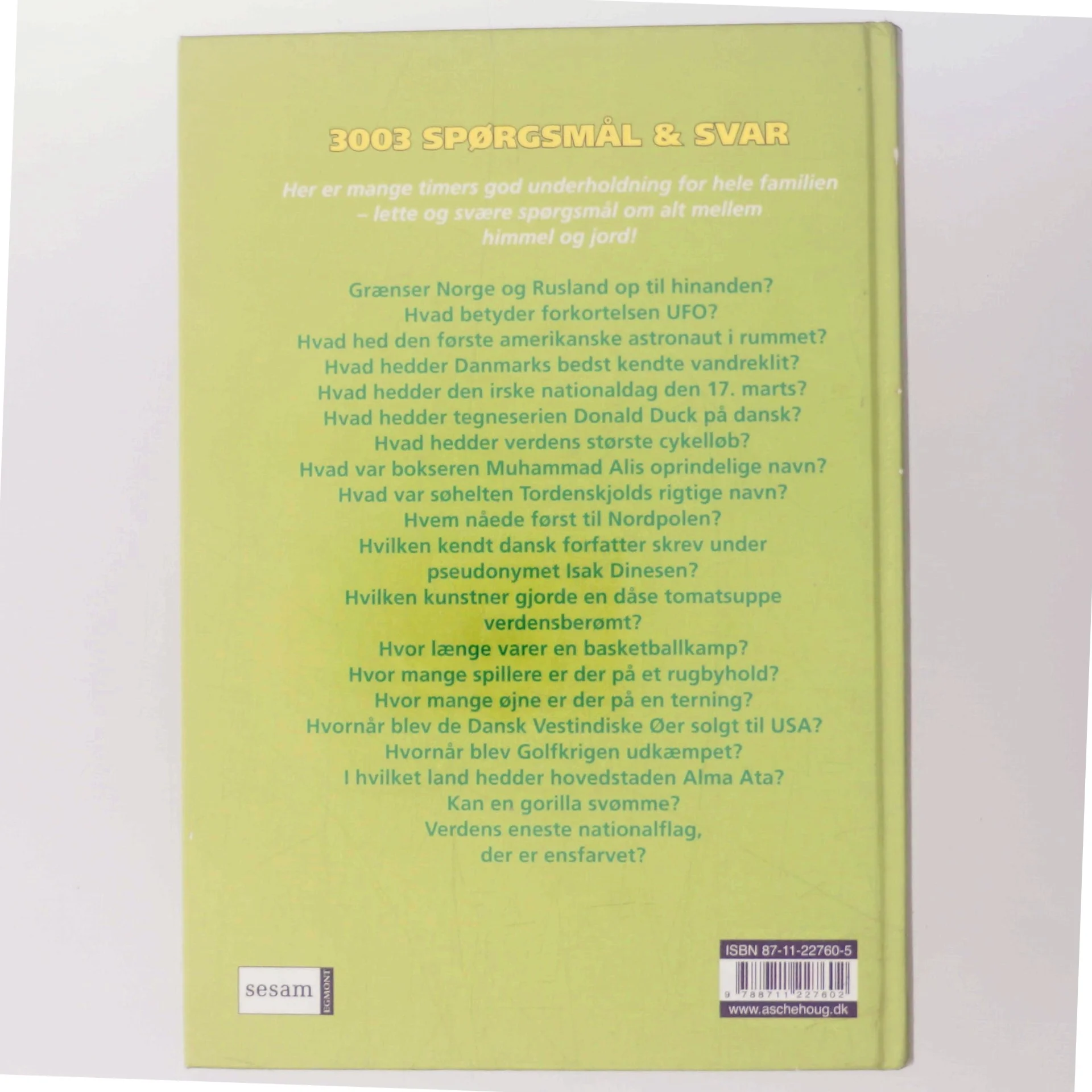 3003 spørgsmål og svar : quiz for hele familien af Lars Thomas (Bog)