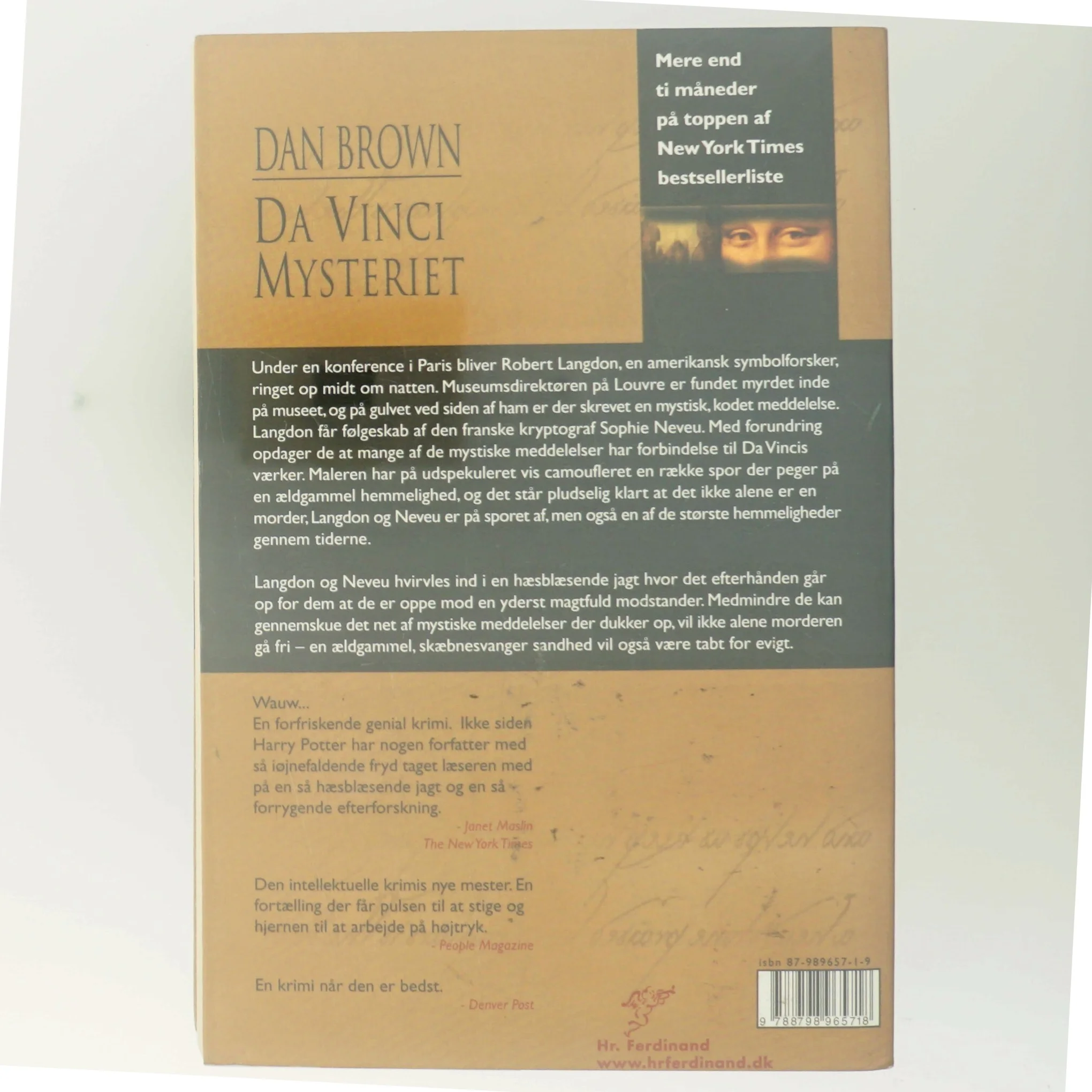 Da Vinci mysteriet af Dan Brown (Bog)