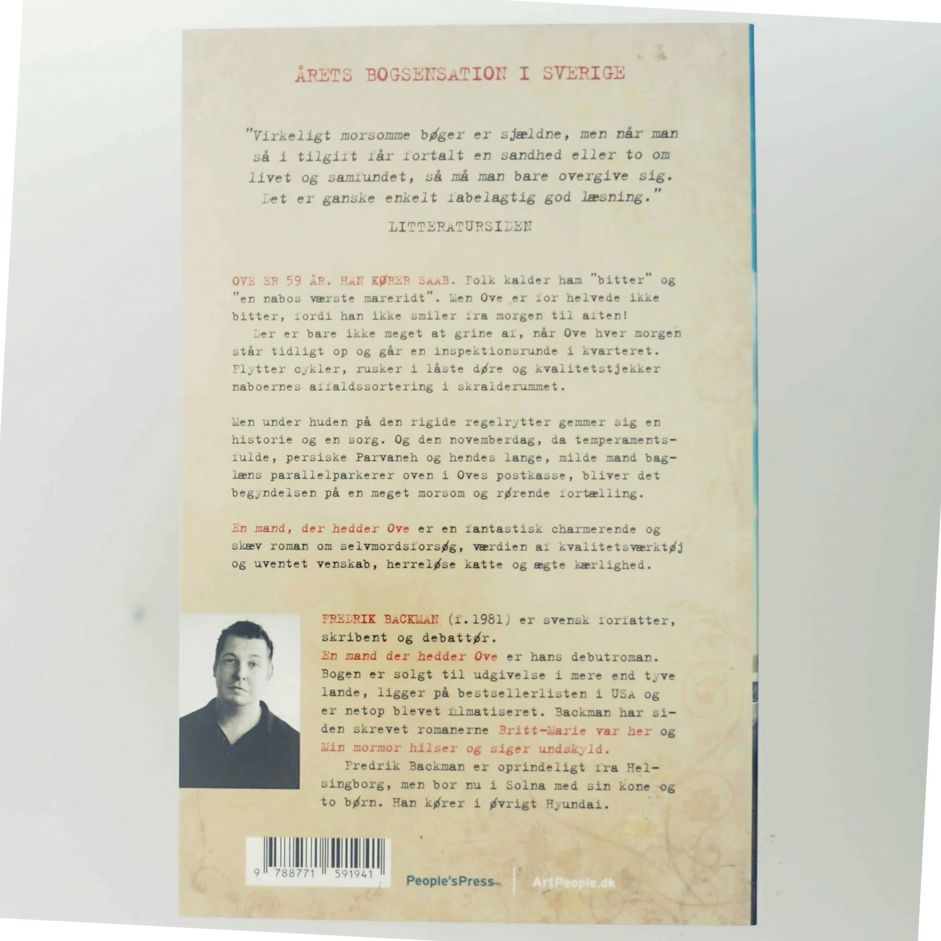 En mand der hedder Ove af Fredrik Backman (Bog)