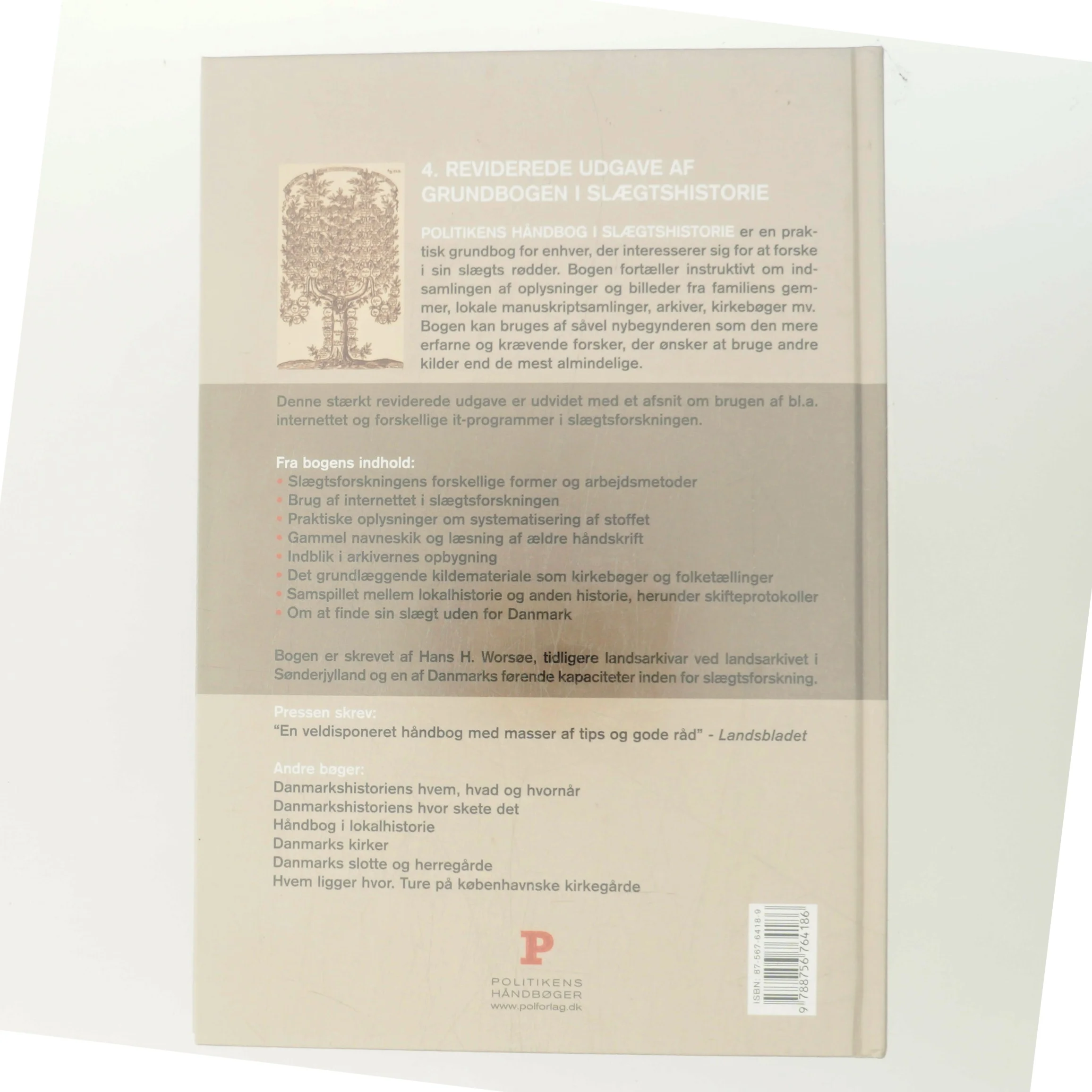 Slægtshistorie af Hans H. Worsøe (Bog)