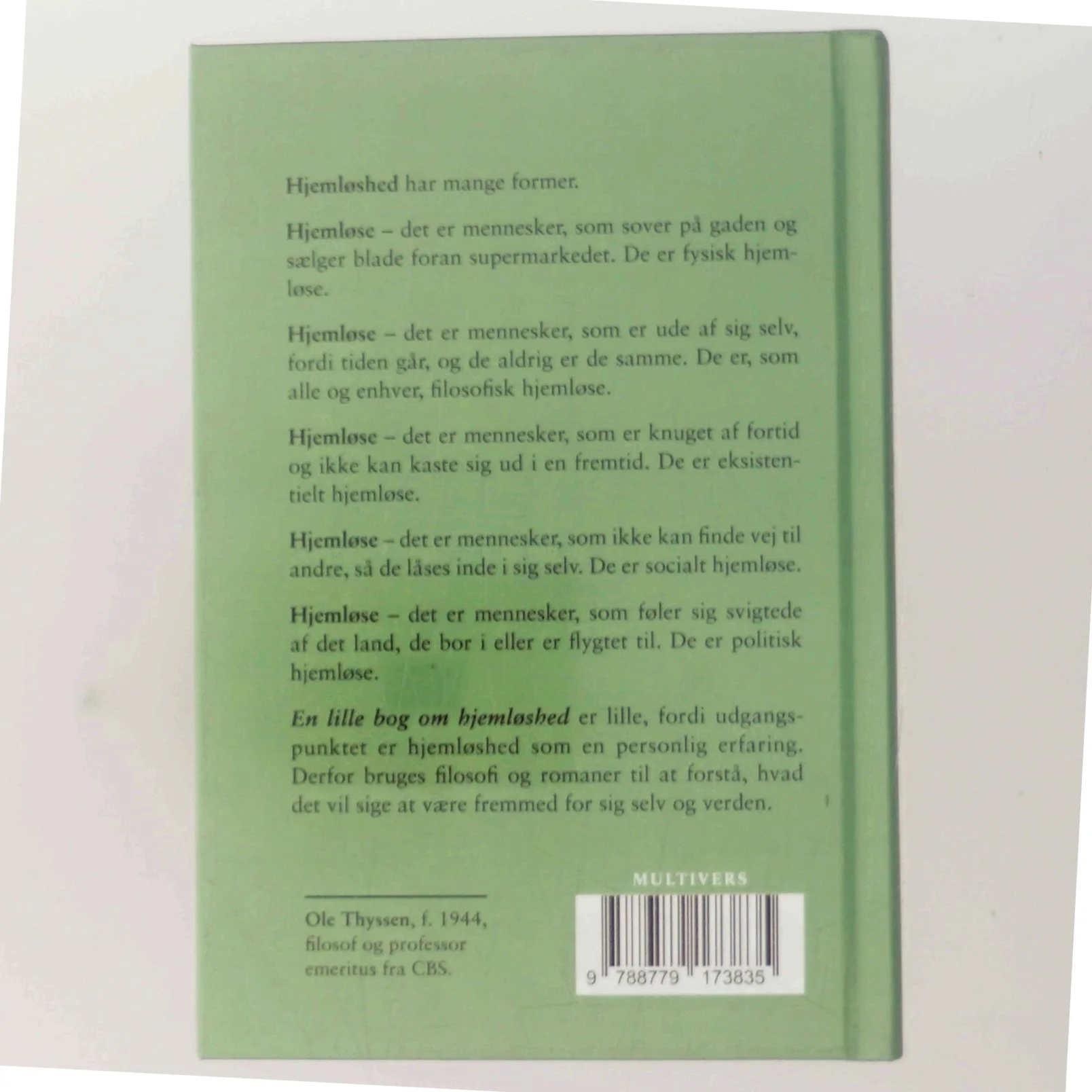 En lille bog om hjemløshed af Ole Thyssen (Bog)