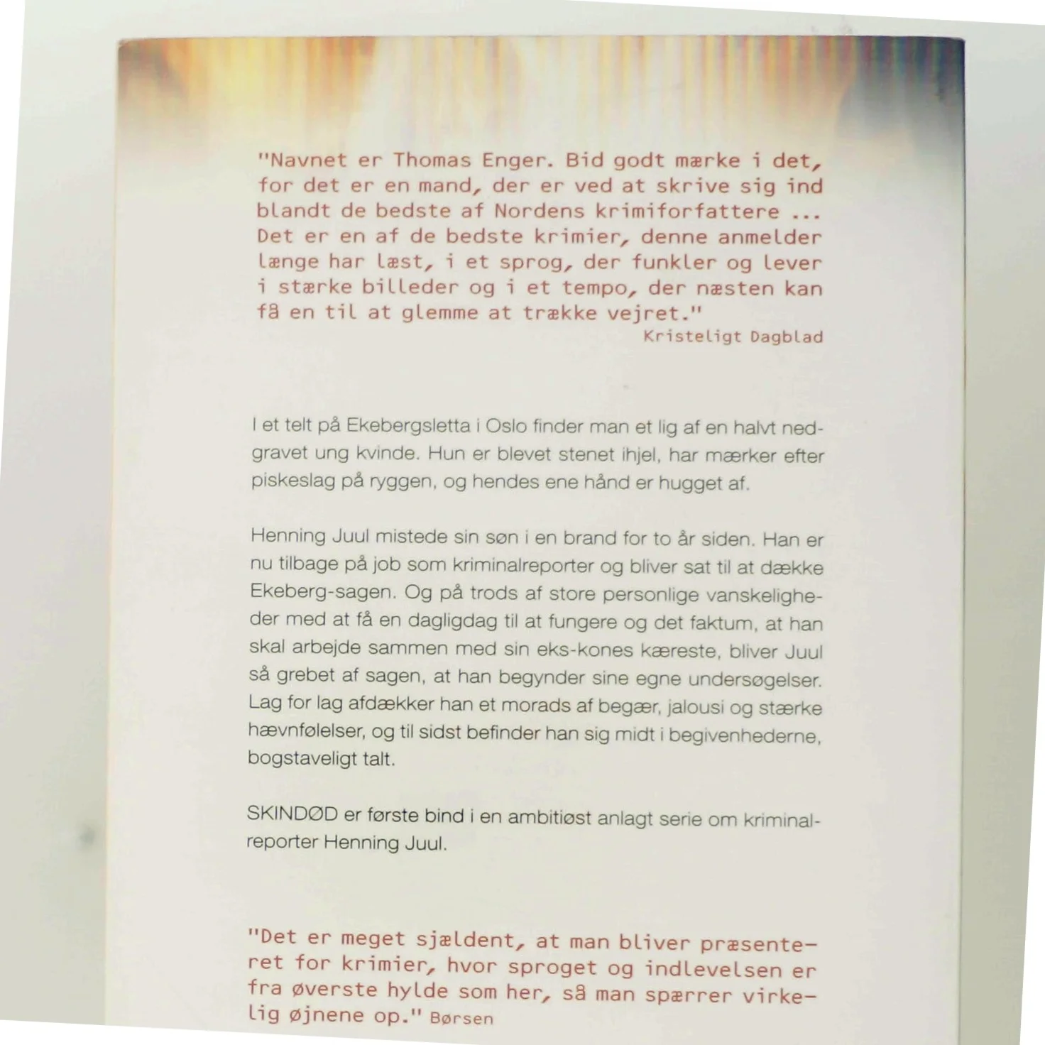 Skindød af Thomas Enger (Bog)