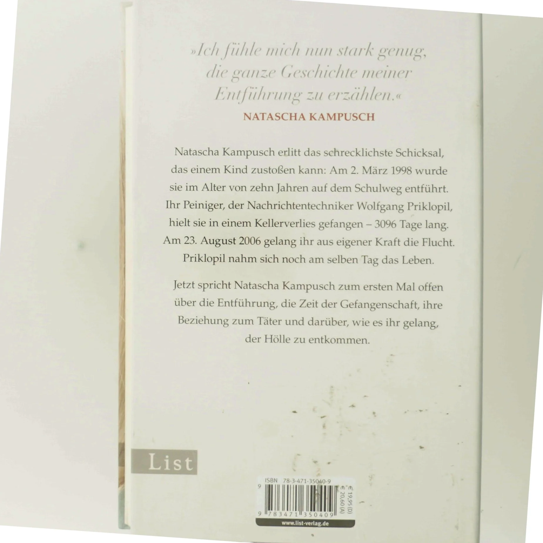 3096 Tage af Natascha Kampusch (Bog)