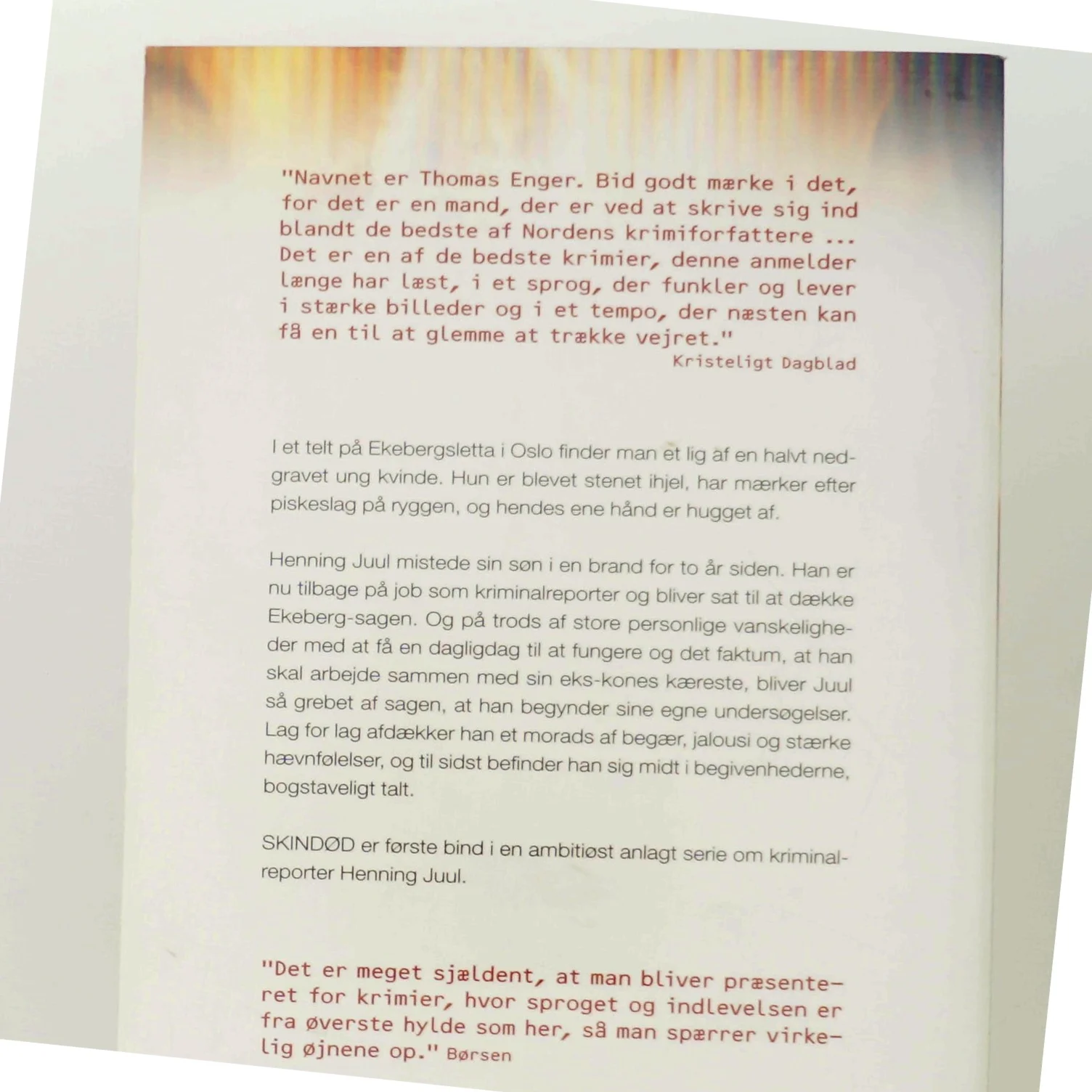 Skindød af Thomas Enger (Bog)