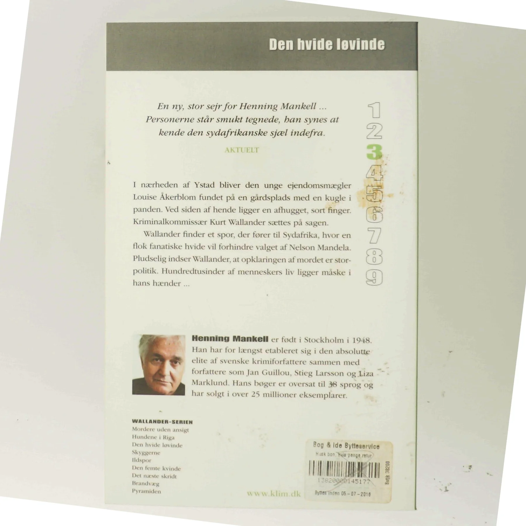 Den hvide løvinde af Henning Mankell (Bog)