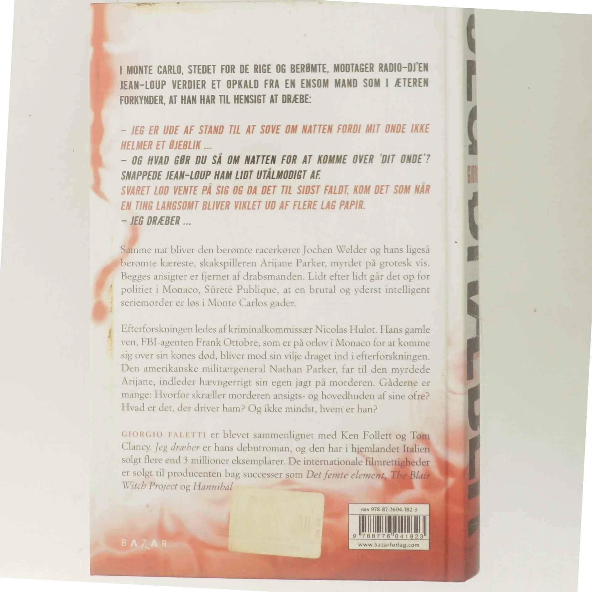 Jeg dræber af Giorgio Faletti (Bog)