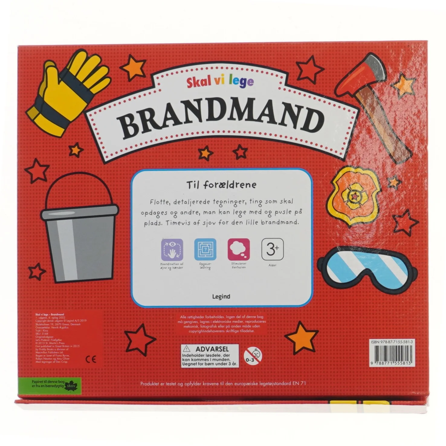 Brandmand puslespil og bog fra Skal vi lege (str. 28x24 cm)