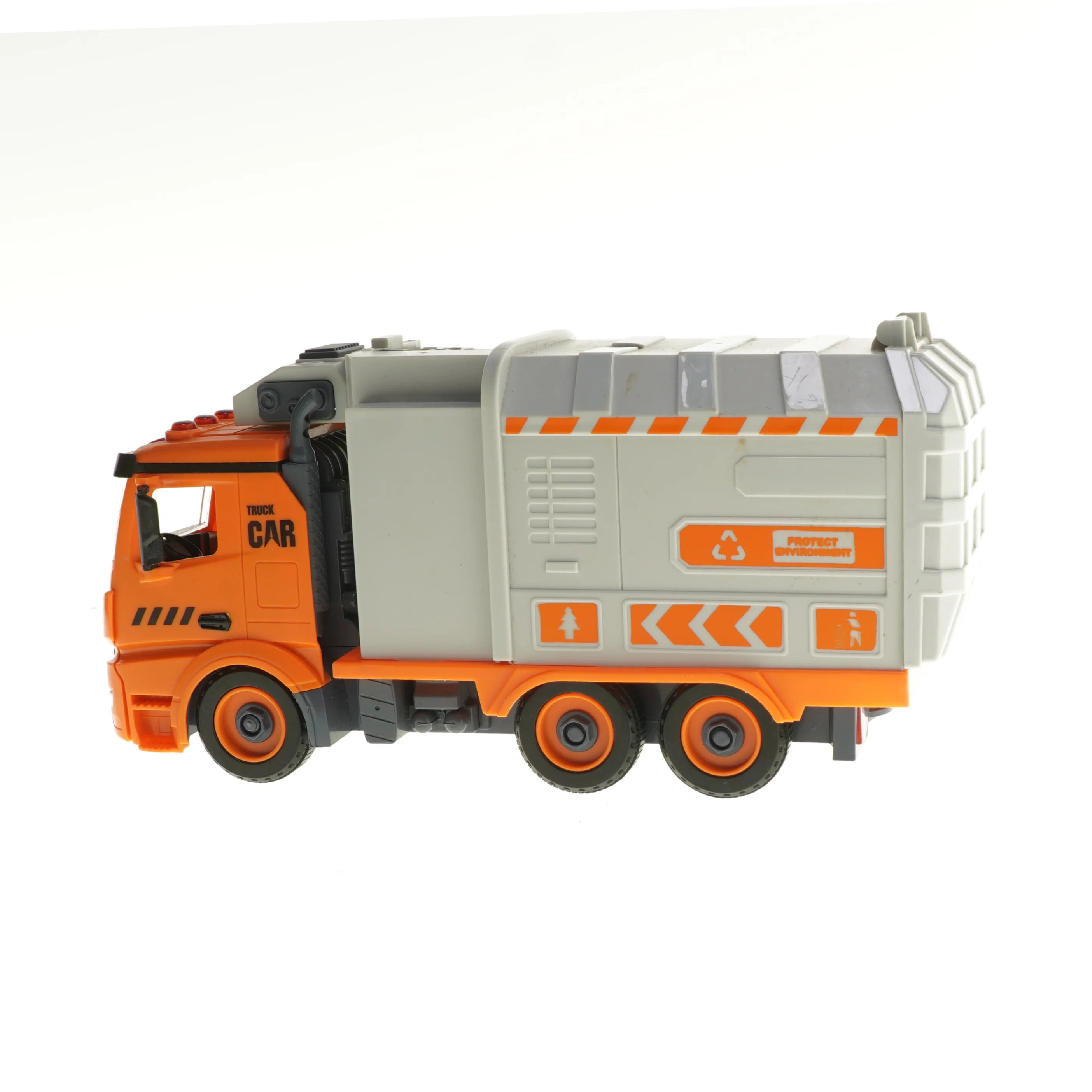 Lille legetøjsskraldebil (str. 15x9x30 cm)