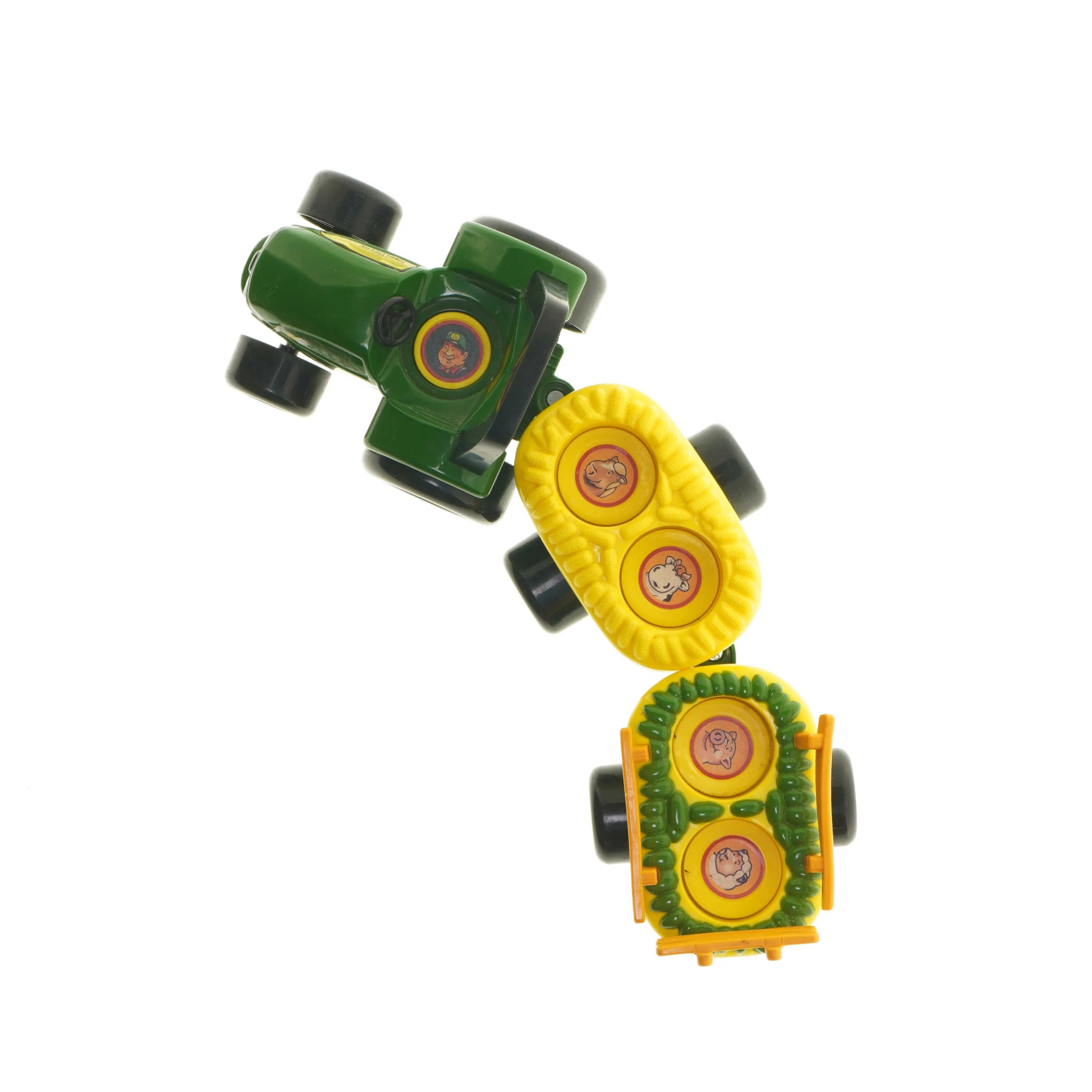 Legetøjstraktor med vogn (str. 11x36x9,5 cm)