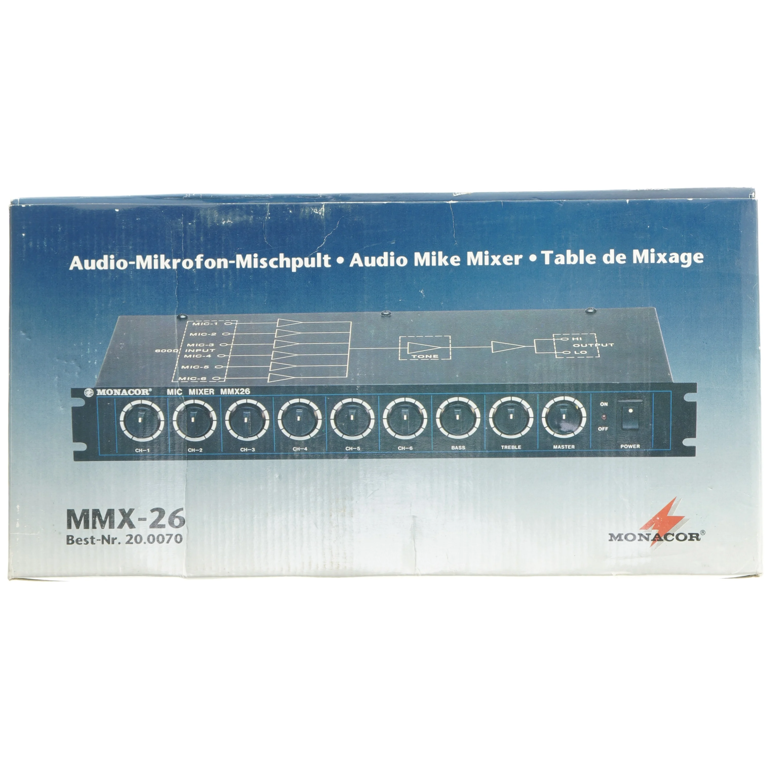 Monacor Mikrofonmikser MMX-26 fra Monacor (str. 33x14 cm)