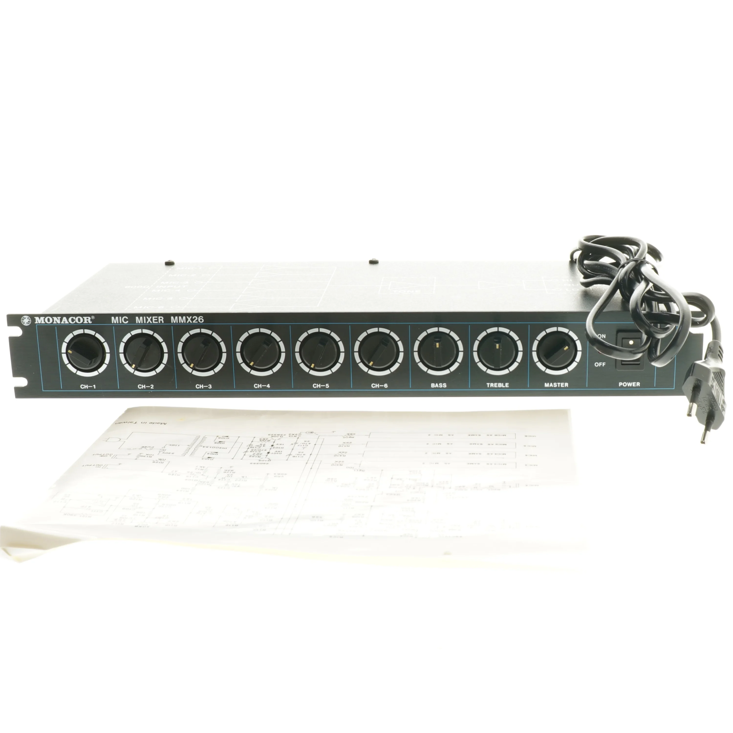 Monacor Mikrofonmikser MMX-26 fra Monacor (str. 33x14 cm)