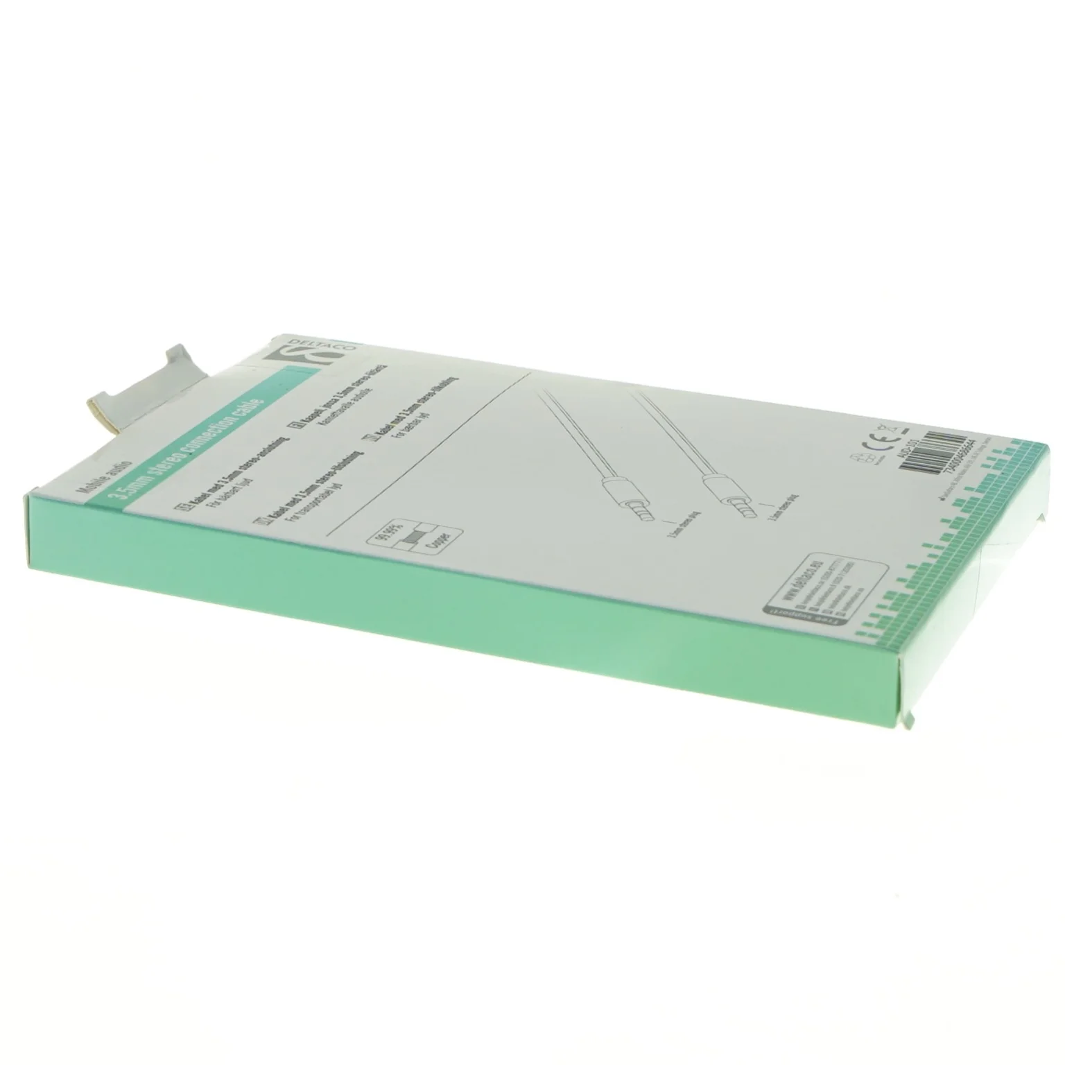 3,5mm stereo tilslutningskabel fra Deltaco (str. 1 m)