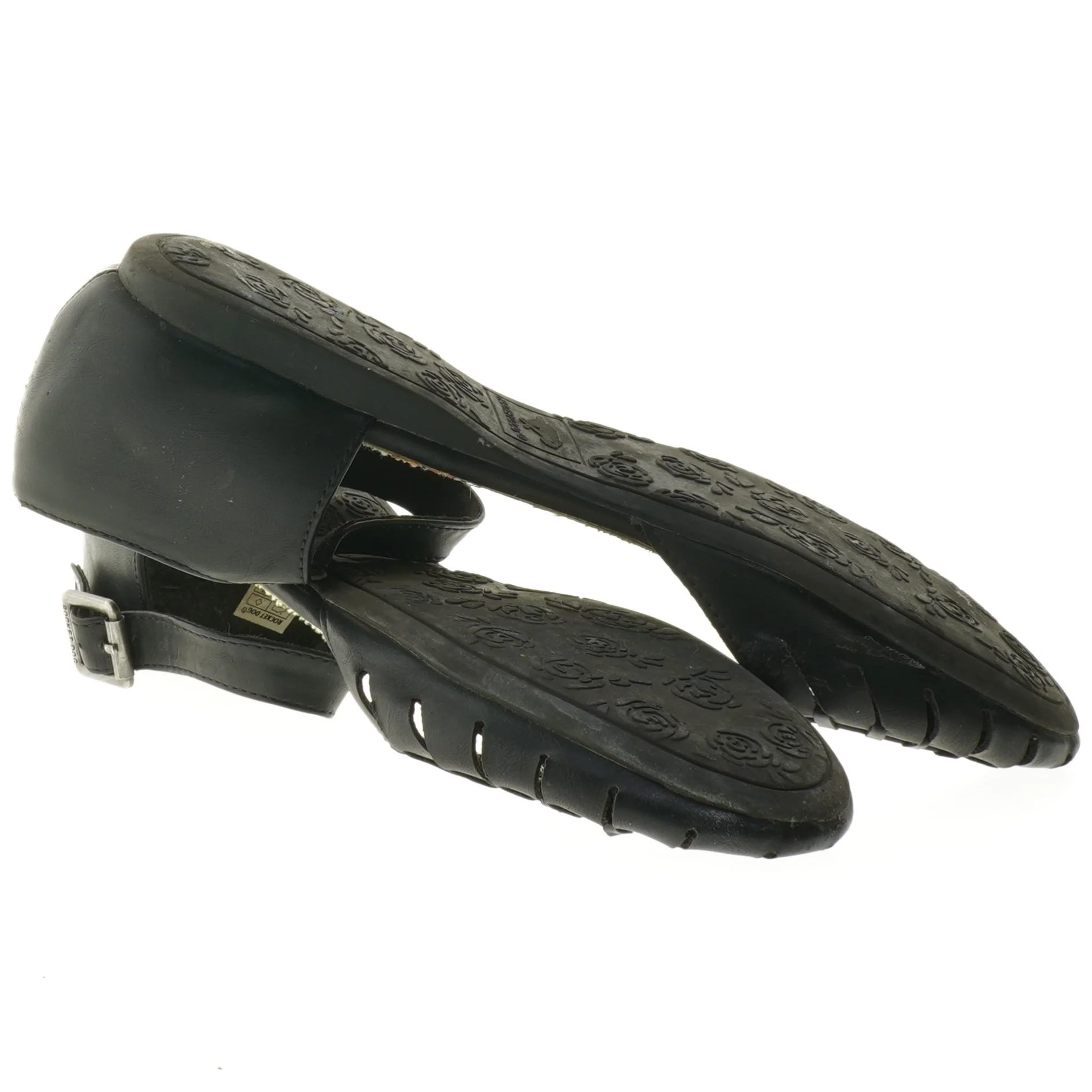 Brugte damesandaler med blomsterprint (str. 40)