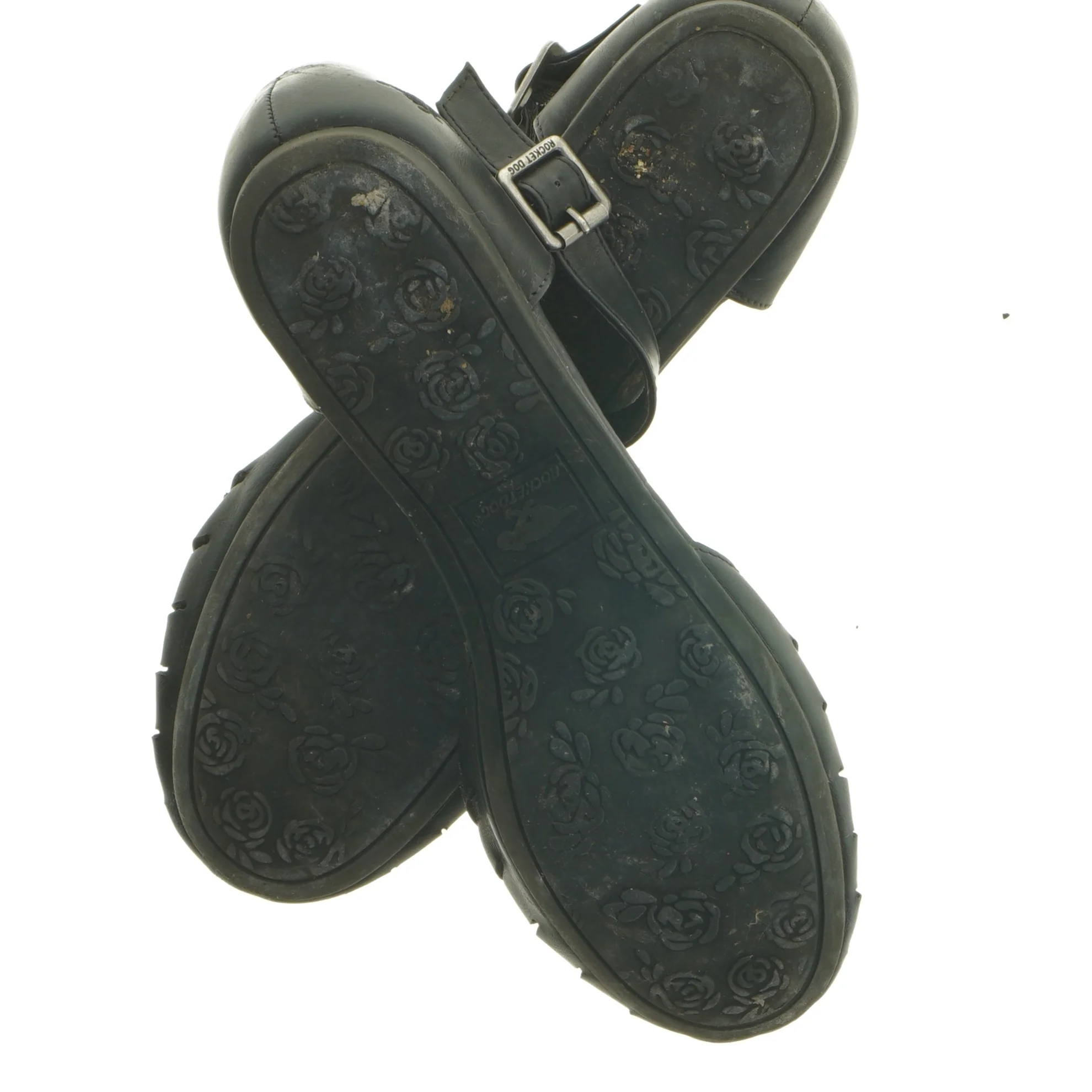 Brugte damesandaler med blomsterprint (str. 40)