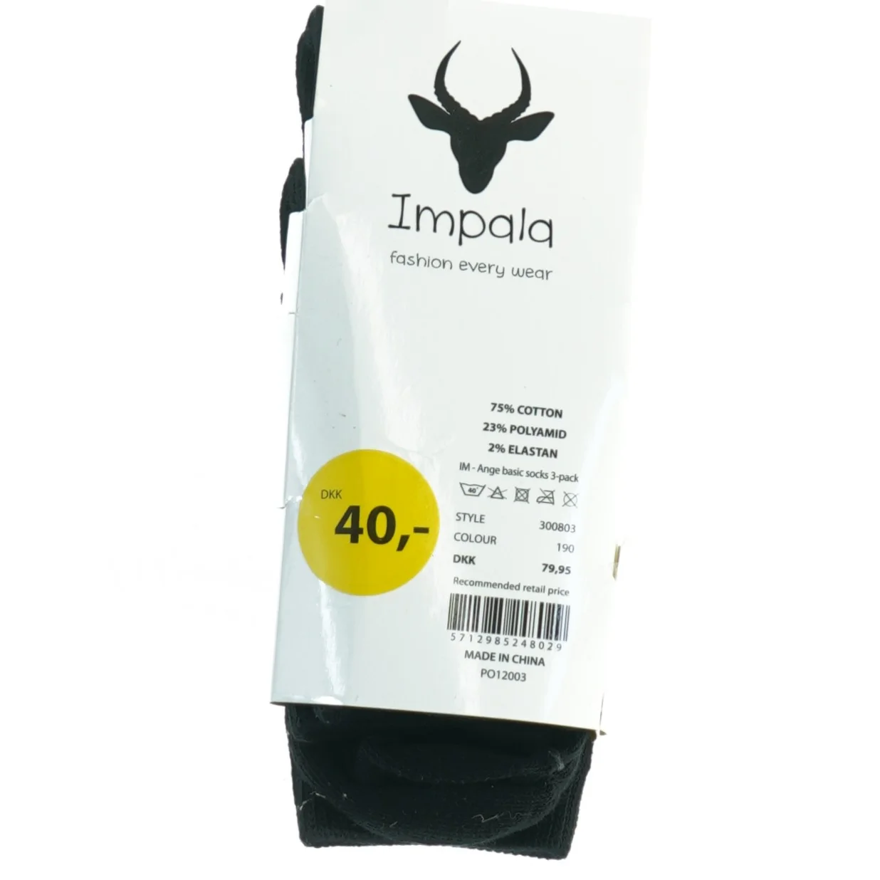 Impala sorte strømper (str. 23 til 26)