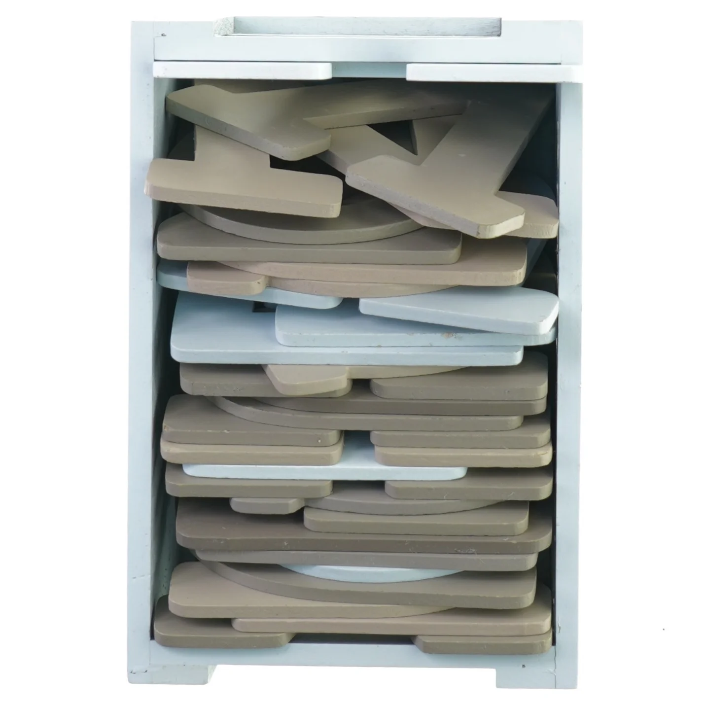 Kasse med bogstaver (str. 22 x 15 x 12 cm)