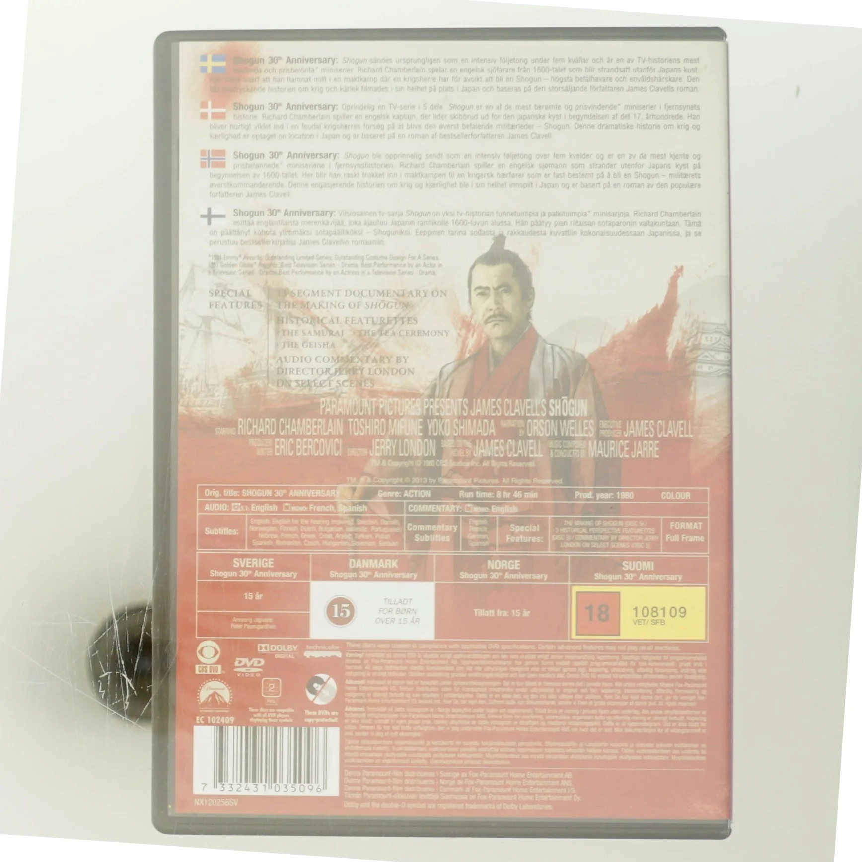 Shogun                                        <span class="label label-blank pull-right" style="margin-right: 3px;">30th Anniversary edition</span> med Richard Chamberlain (DVD)