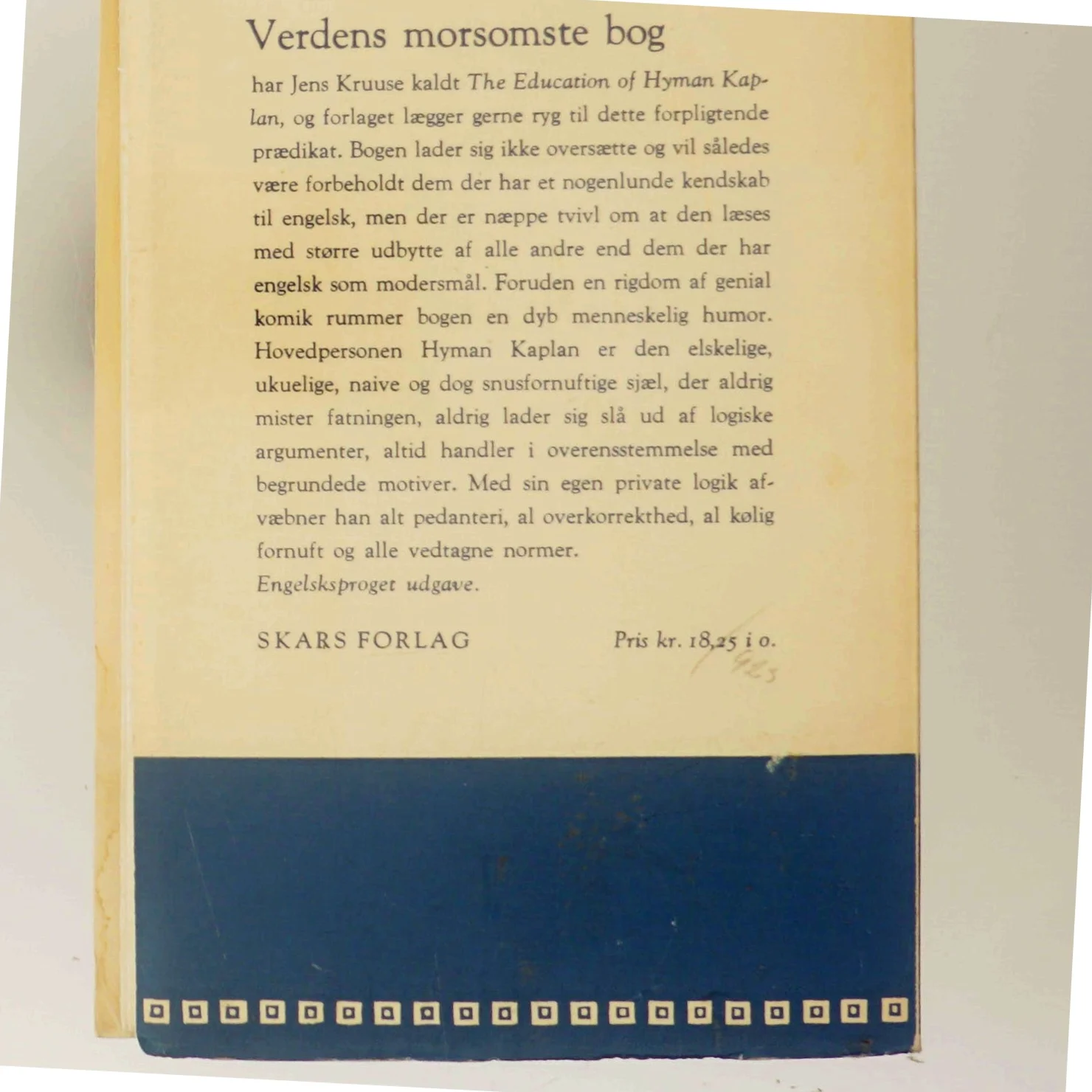 Hyman Kaplan bog af Leonard Q. Ross fra SKARS FORLAG