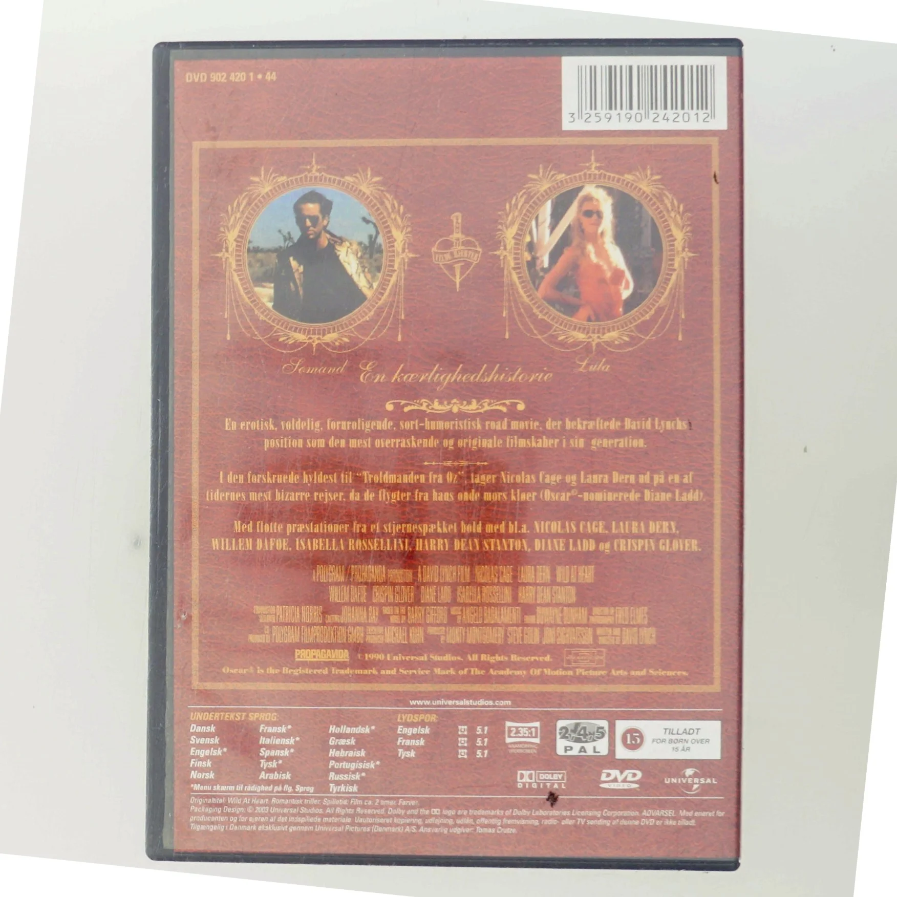 Wild at Heart ( 1990 ) ( David Lynch S Wild at Heart ) [ NON-USA FORMAT  PAL  Reg.2.4 Import - Germany ] fra Universal Pictures med Nicolas Cage (DVD)