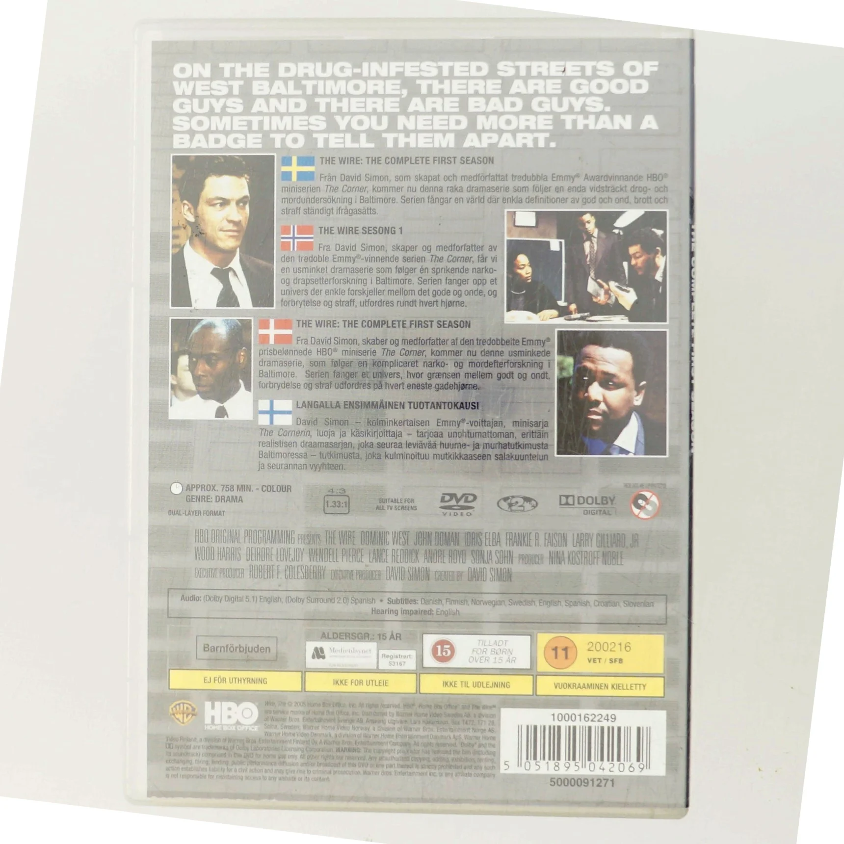 Season 1                                        <span class="label label-blank pull-right" style="margin-right: 3px;">Standard edition</span> med Dominic West (DVD)