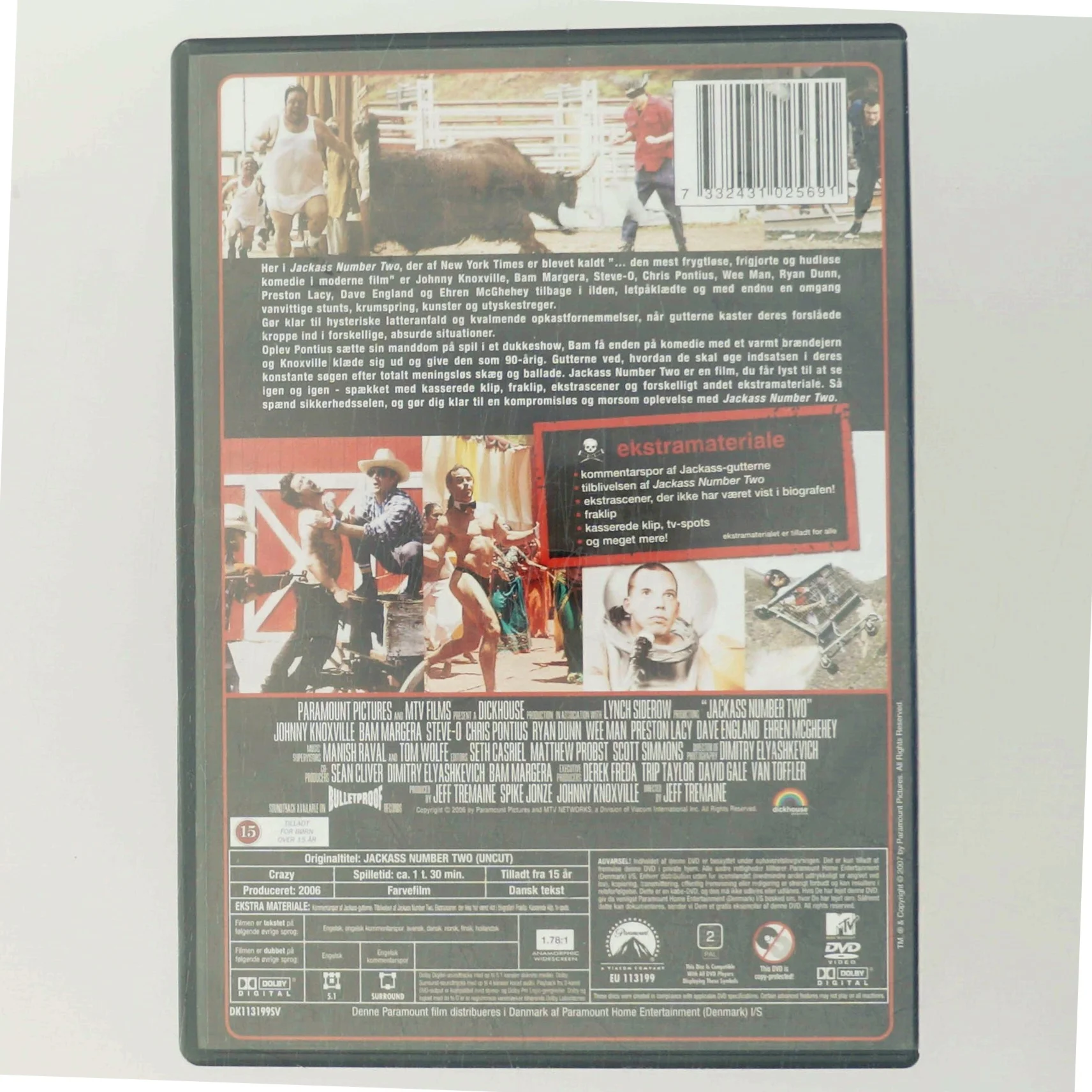 Jackass number two the movie uncut med Johnny Knoxville (DVD)