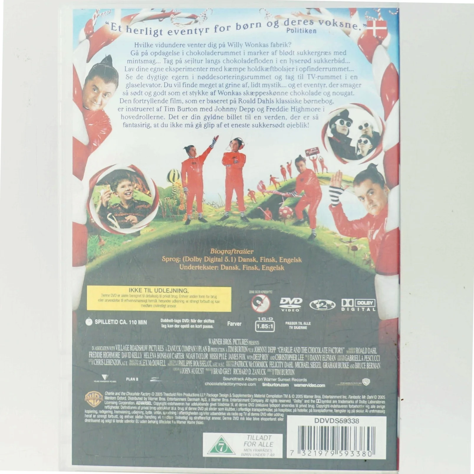 Charlie og chokoladefabrikken med Johnny Depp (DVD)