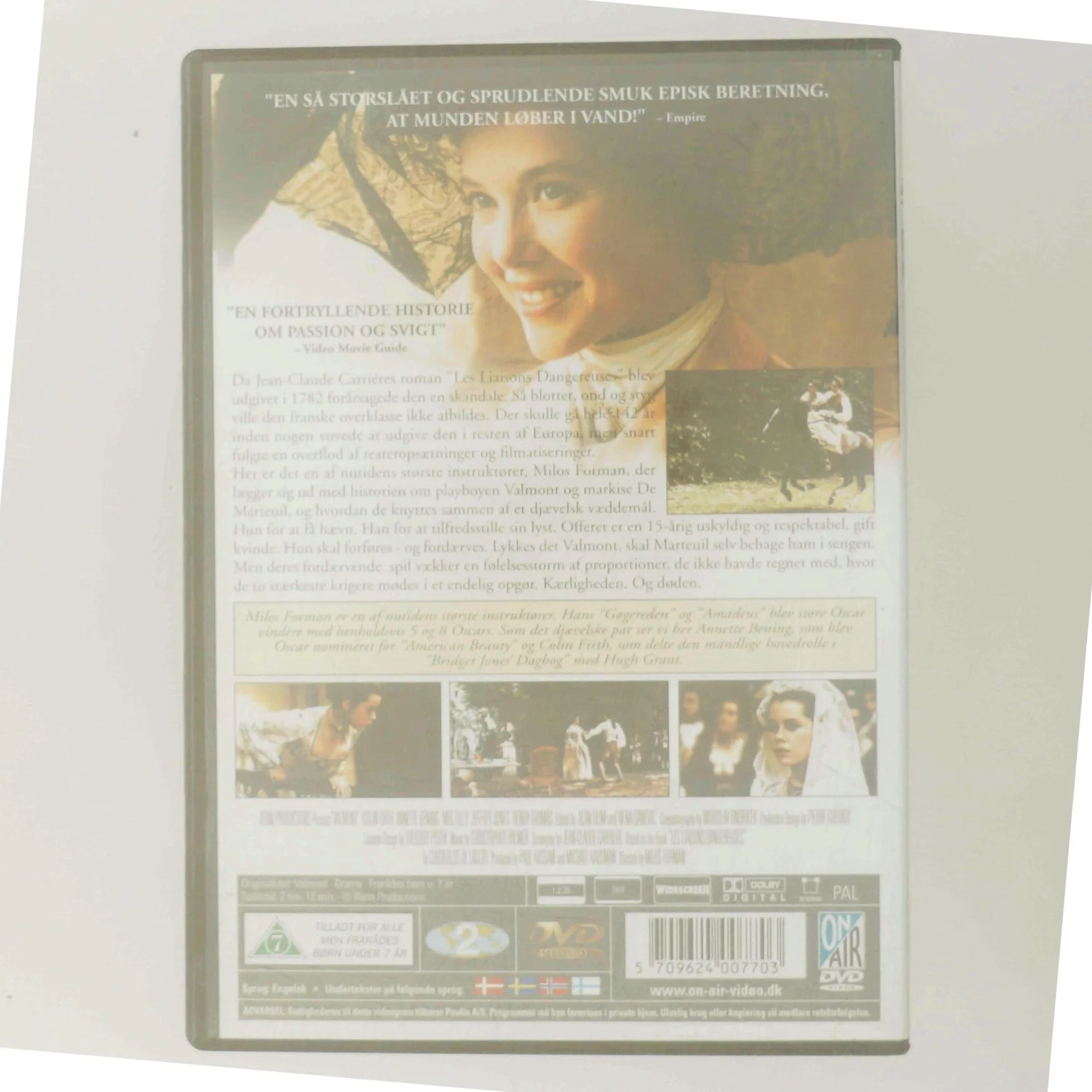 Valmont af Milos Forman med Annette Bening (DVD)