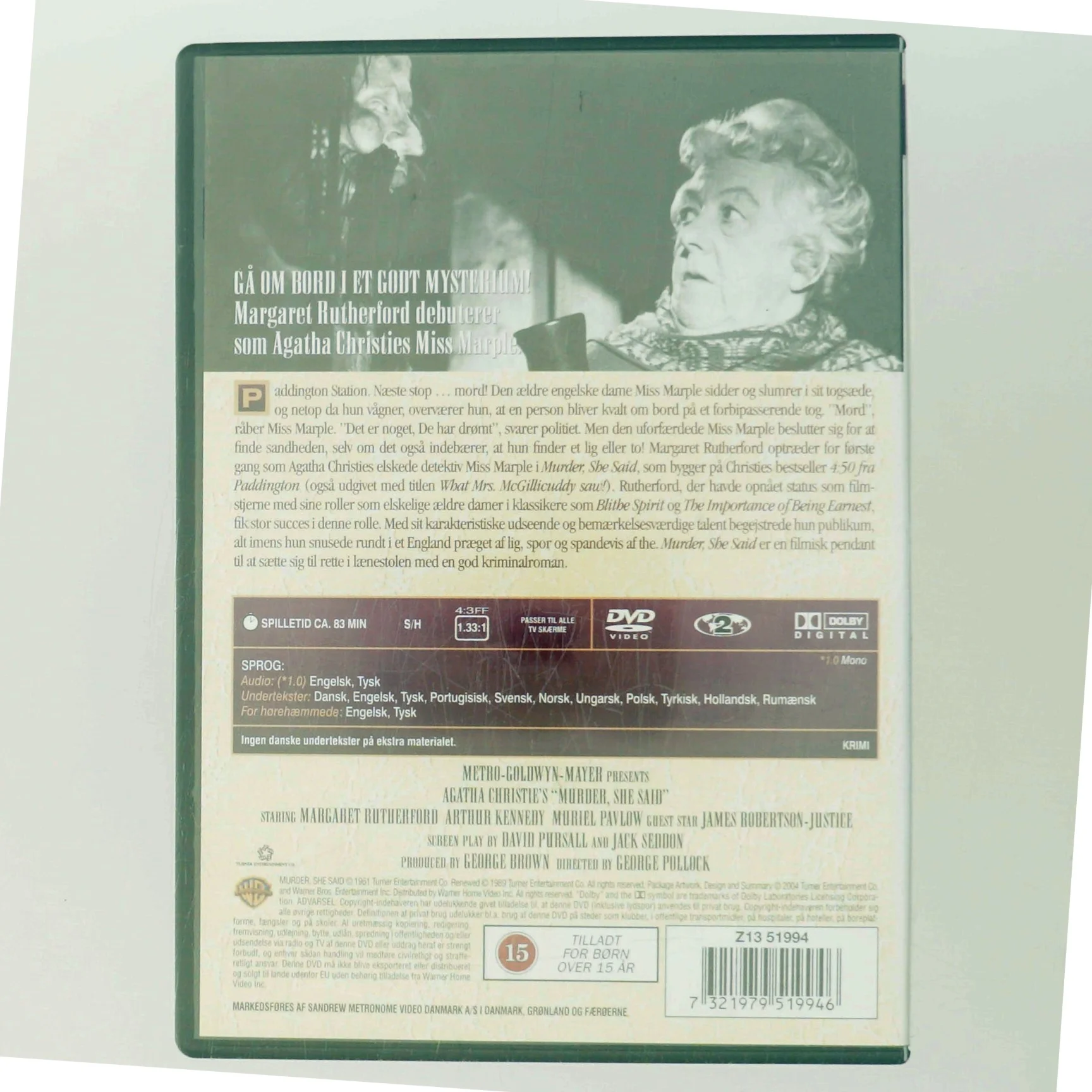 Murder, She Said med Margaret Rutherford (DVD)