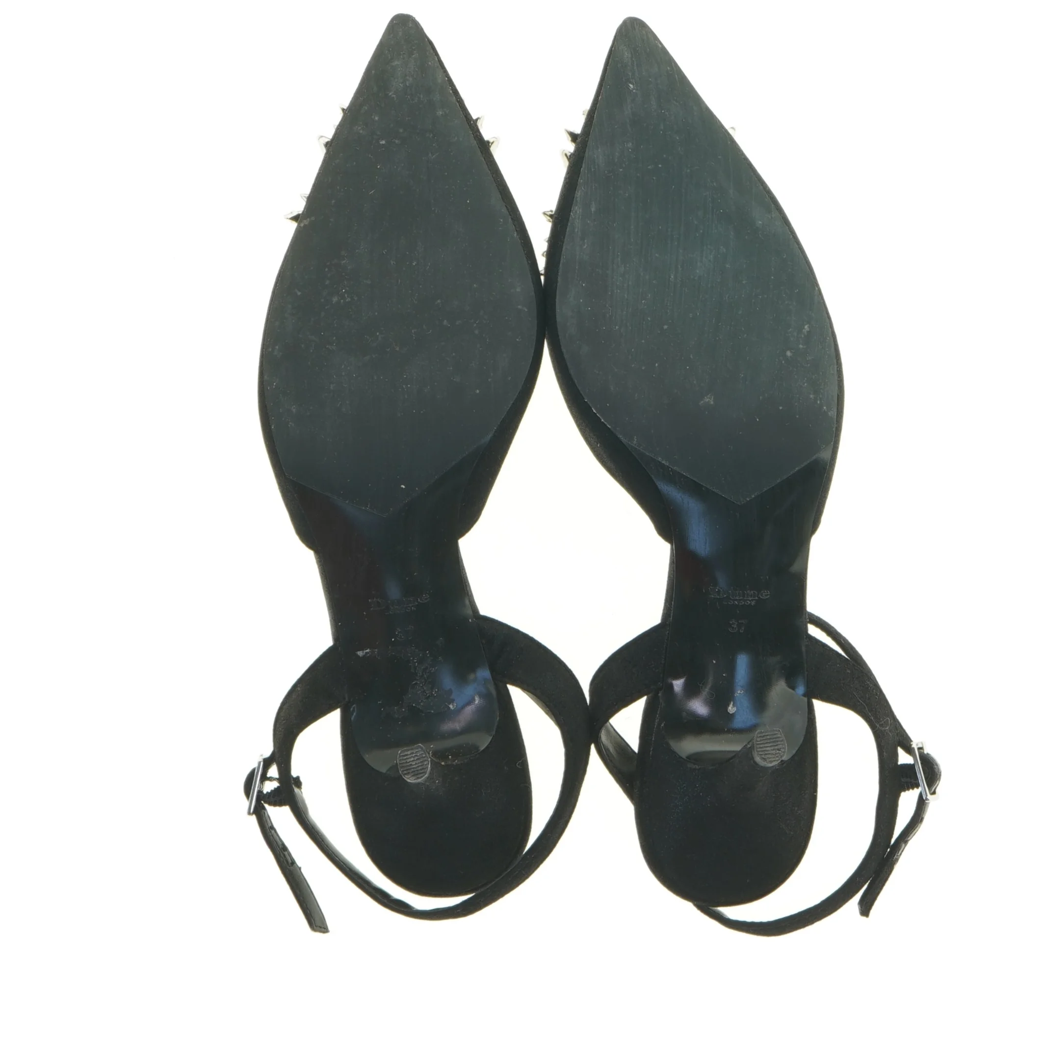 Sorte hælsko med dekoration fra Dune London (str. 37)