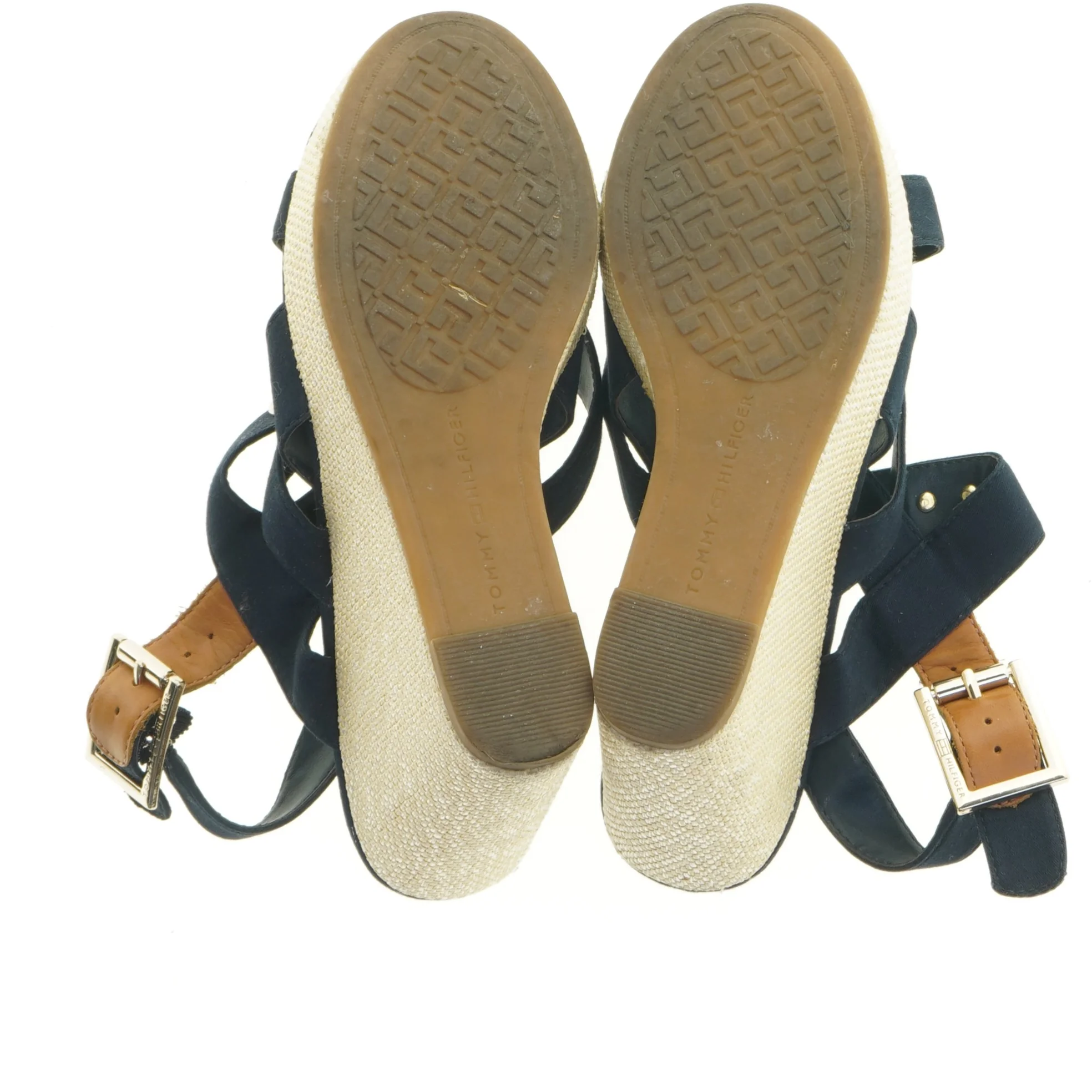 Blå kilehælsandaler fra Tommy Hilfiger (str. 37)