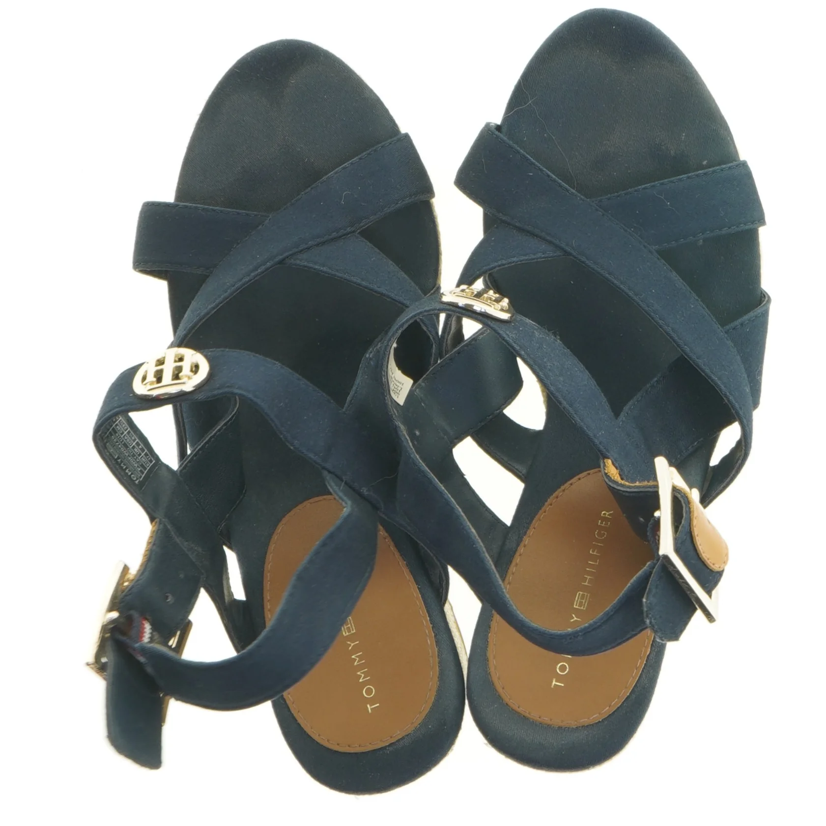 Blå kilehælsandaler fra Tommy Hilfiger (str. 37)