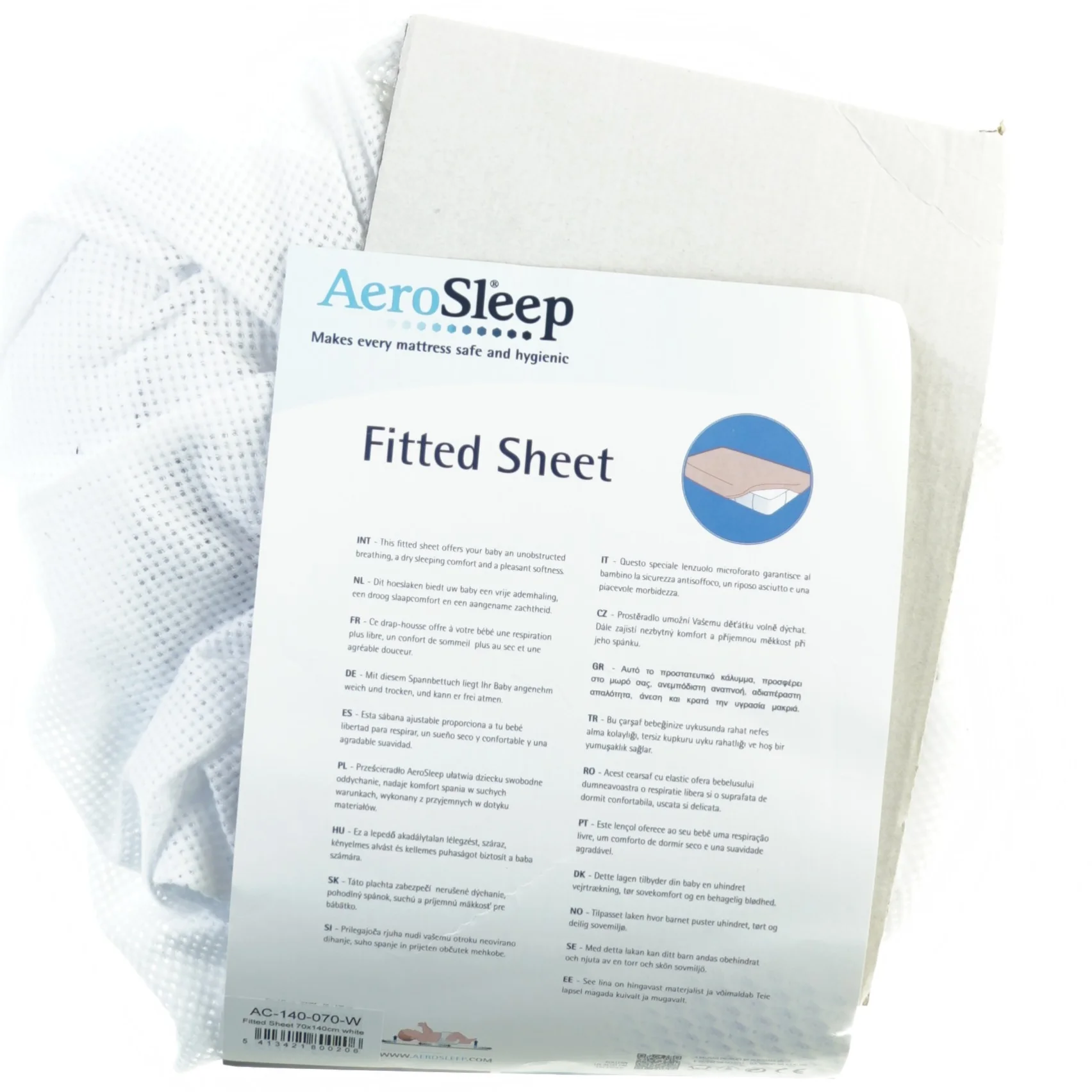 Fitted sheet fra Aerosleep (str. 70 x 140 cm)