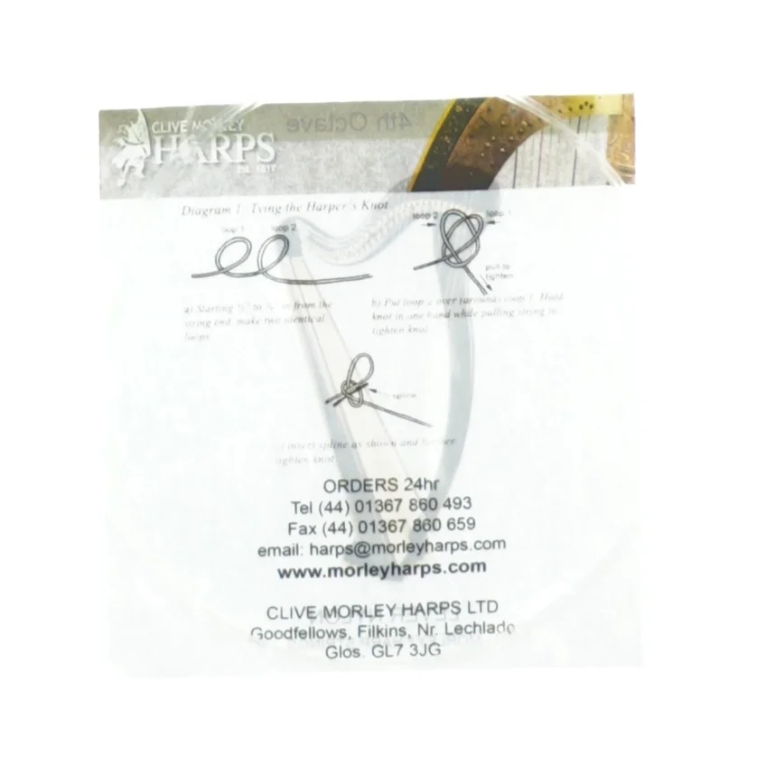 Harpe streng fra Morley (str. 13 x 14 cm)