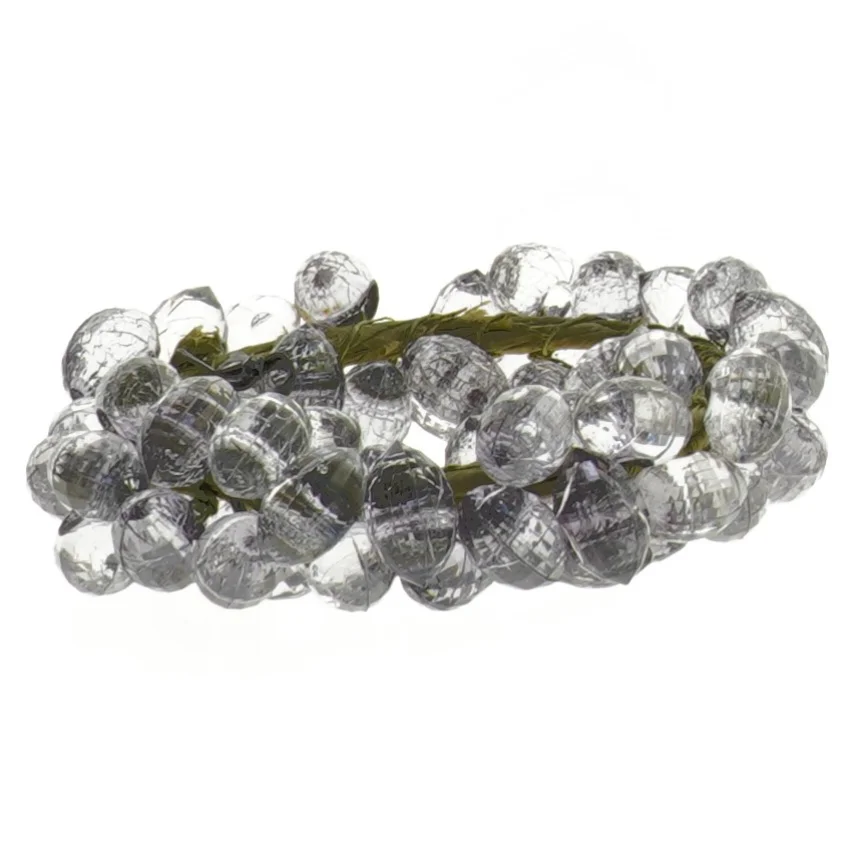 Dekorativ krans med gennemsigtige kugler (str. Ø 10 cm)