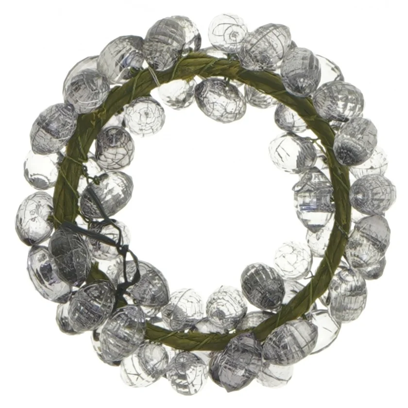 Dekorativ krans med gennemsigtige kugler (str. Ø 10 cm)
