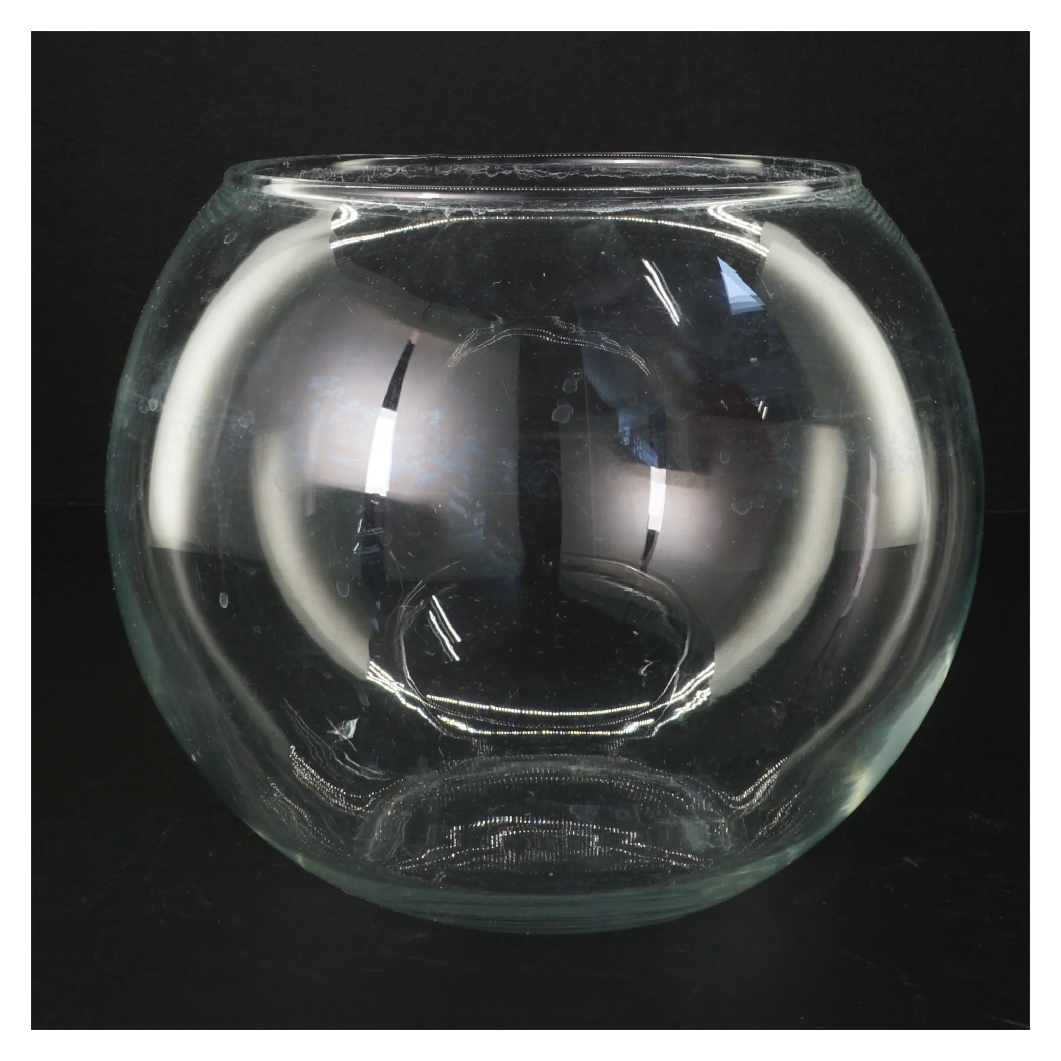 Rundt glas vase (str. Ø. 20 cm)