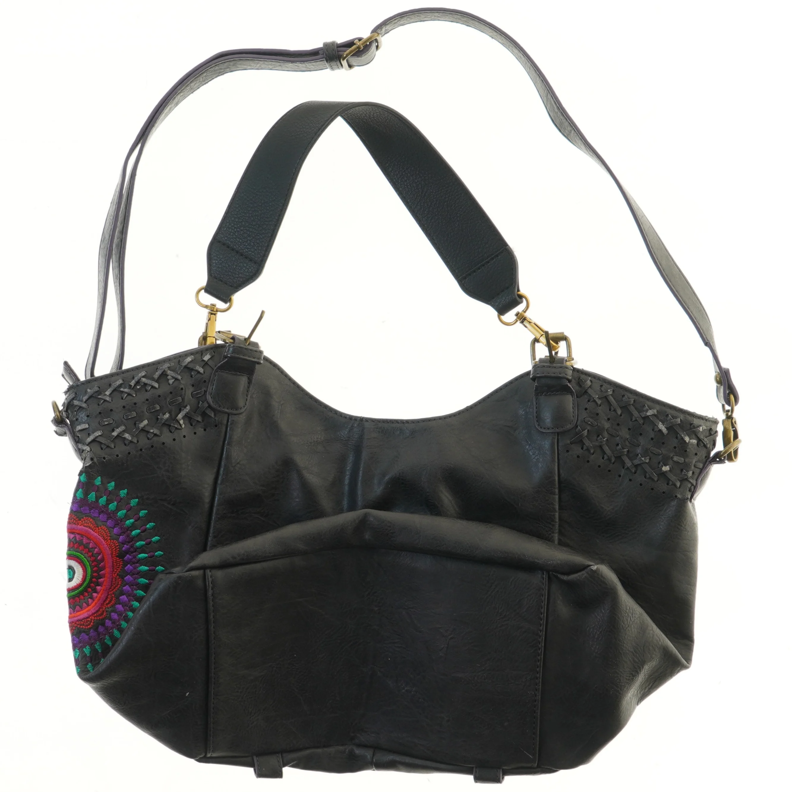 Skuldertaske med broderi fra Desigual (str. 43,5x31 cm)