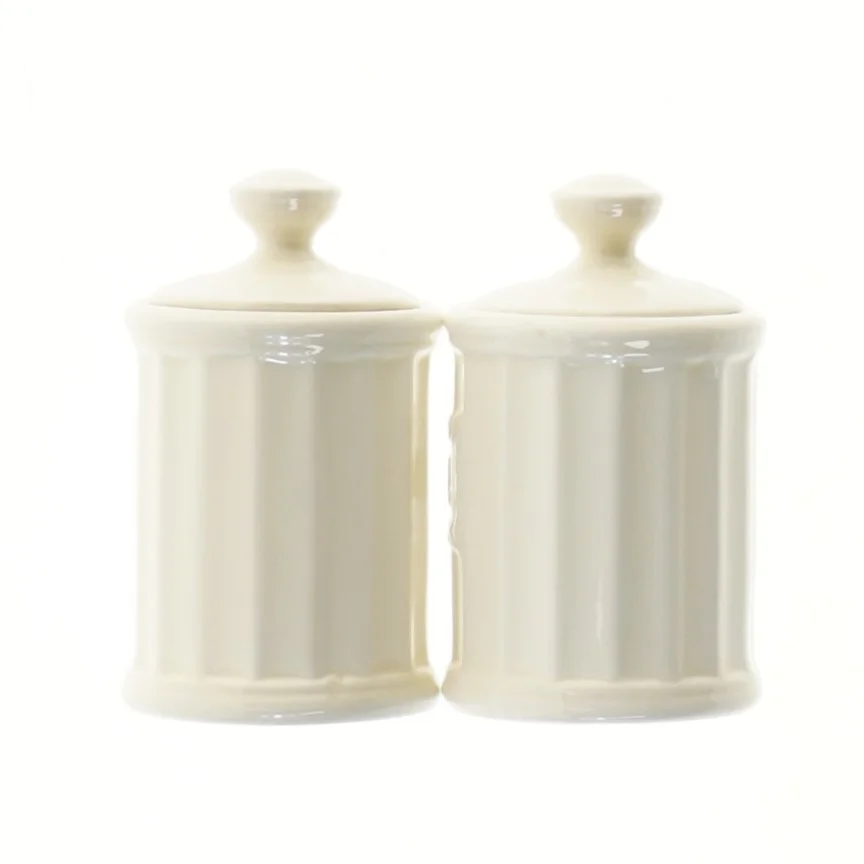 Krydderibeholdere i porcelæn (str. Ø 6,5x11 cm)