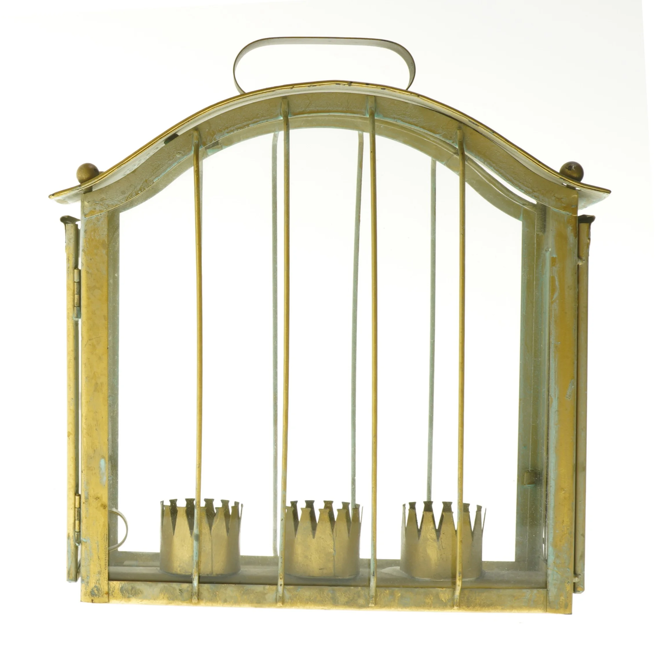 Vintage lanterne med håndtag (str. 25x25x9 cm)