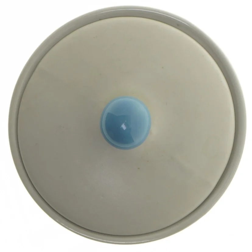 Keramisk sukkerskål med låg (str. Ø 10x9 cm)