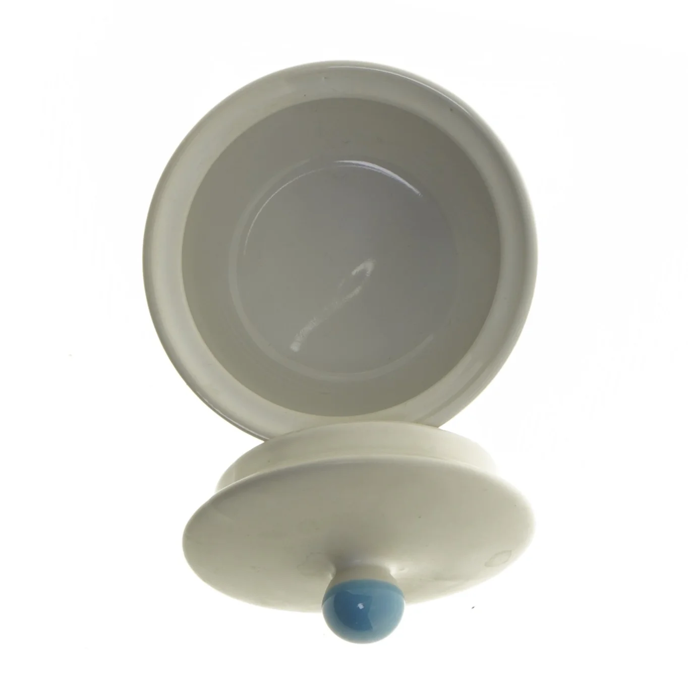 Keramisk sukkerskål med låg (str. Ø 10x9 cm)