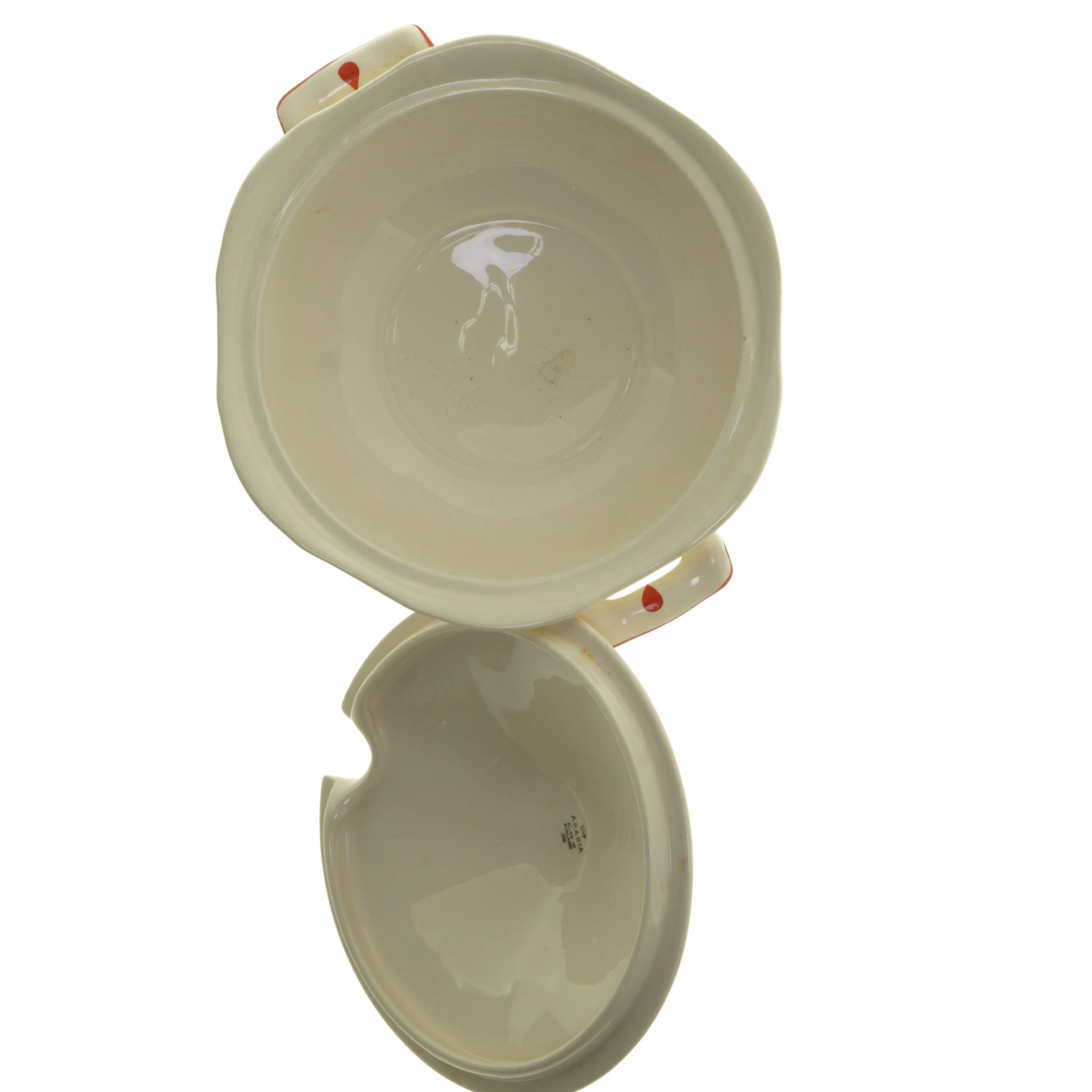 Rund serveringsskål med låg fra Arabia (str. Ø 21x19 cm)