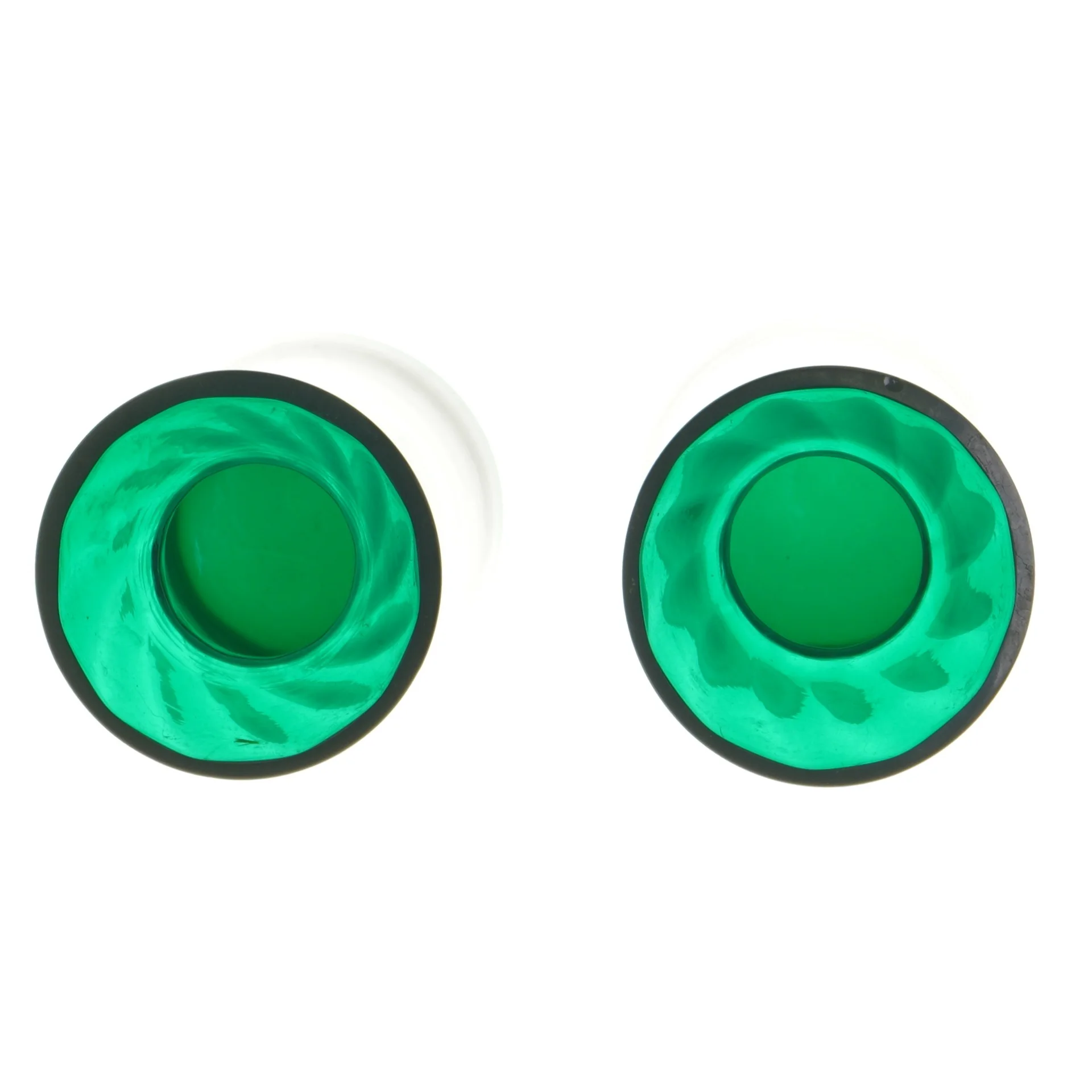 Grønne antikke hyacinth glas (str. 2 stk Ø 7,5 cm længde 21 cm)