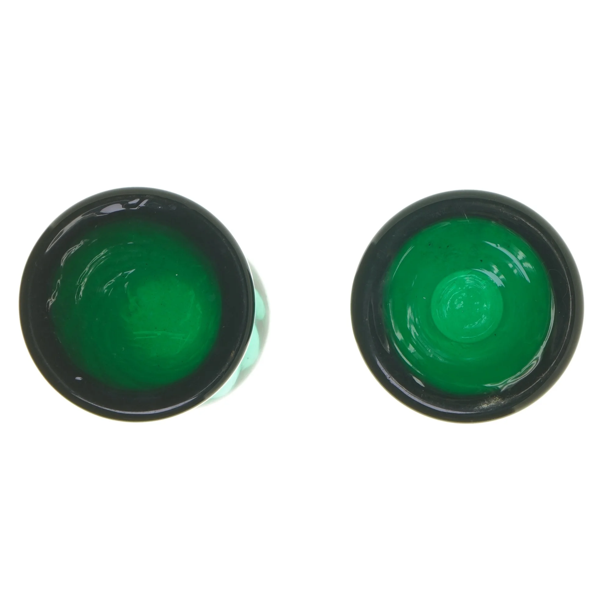 Grønne antikke hyacinth glas (str. 2 stk Ø 7,5 cm længde 21 cm)