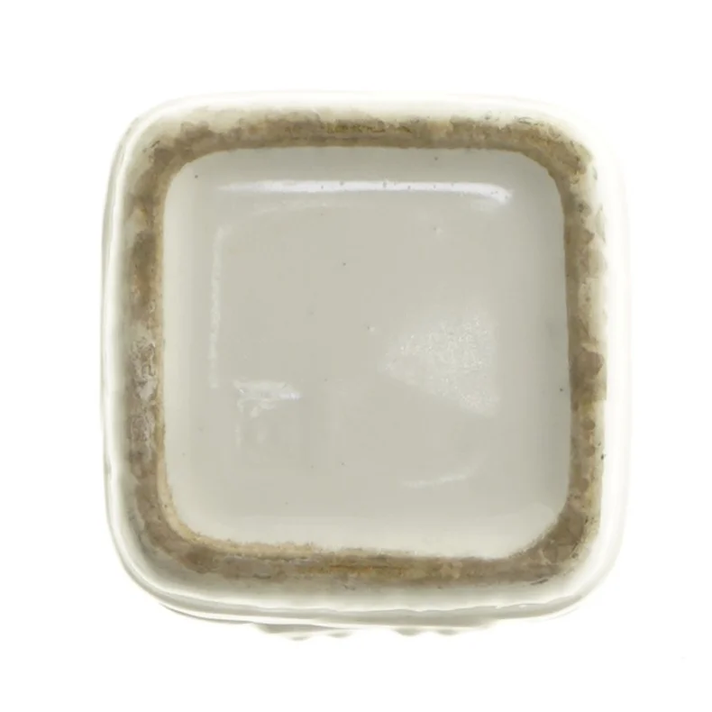 Dekorativ porcelænsbeholder med låg (str. 12x7x7 cm)