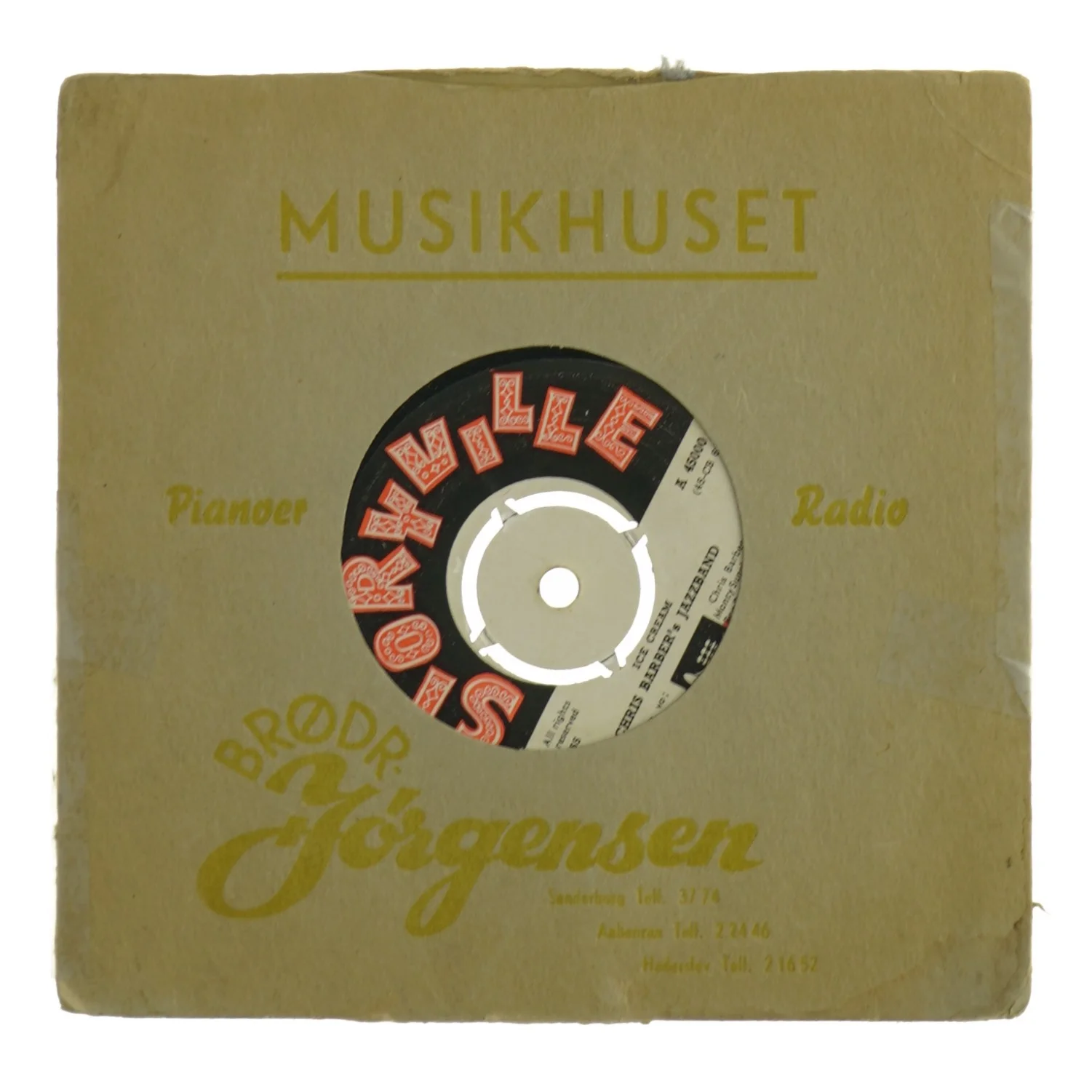 Single vinylplade med papircover (str. Ø 17,5 cm)