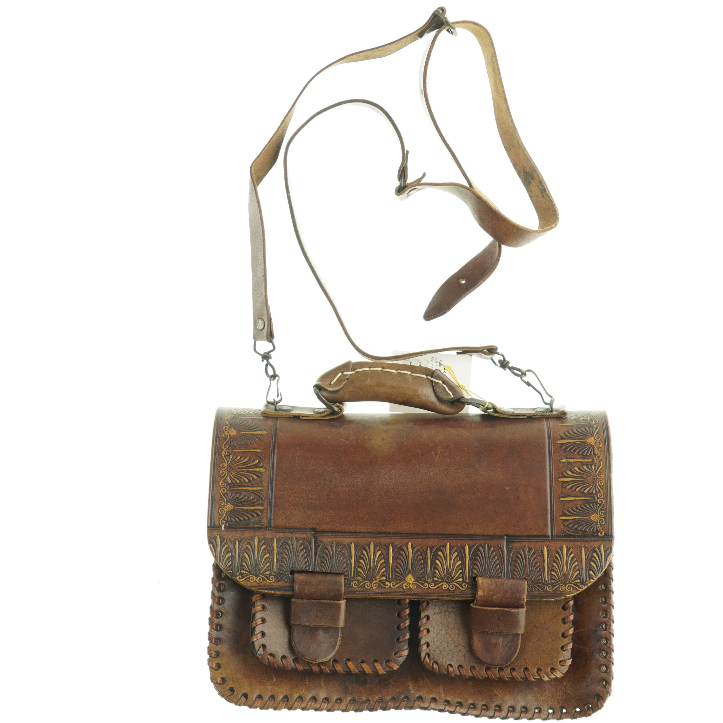 Læder skuldertaske (str. 30 x 22 cm)